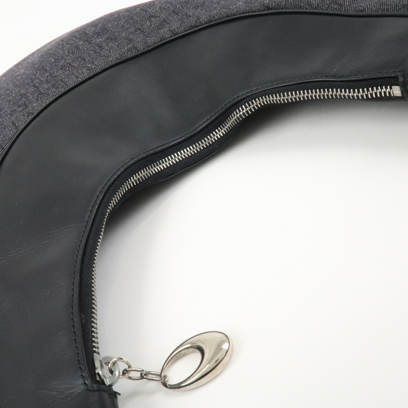 BVLGARI Logo Mania Canvas Leather Ascot Shoulder Bag Black
