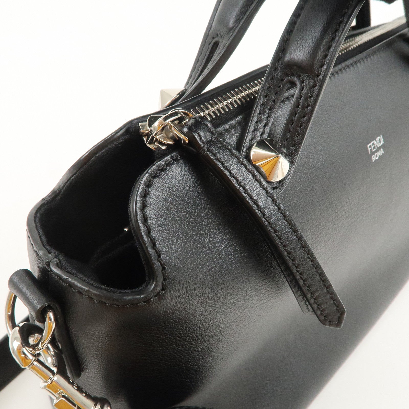 FENDI BY THE WAY MEDIUM 2Way Bag Shoulder Bag Black 8BL124