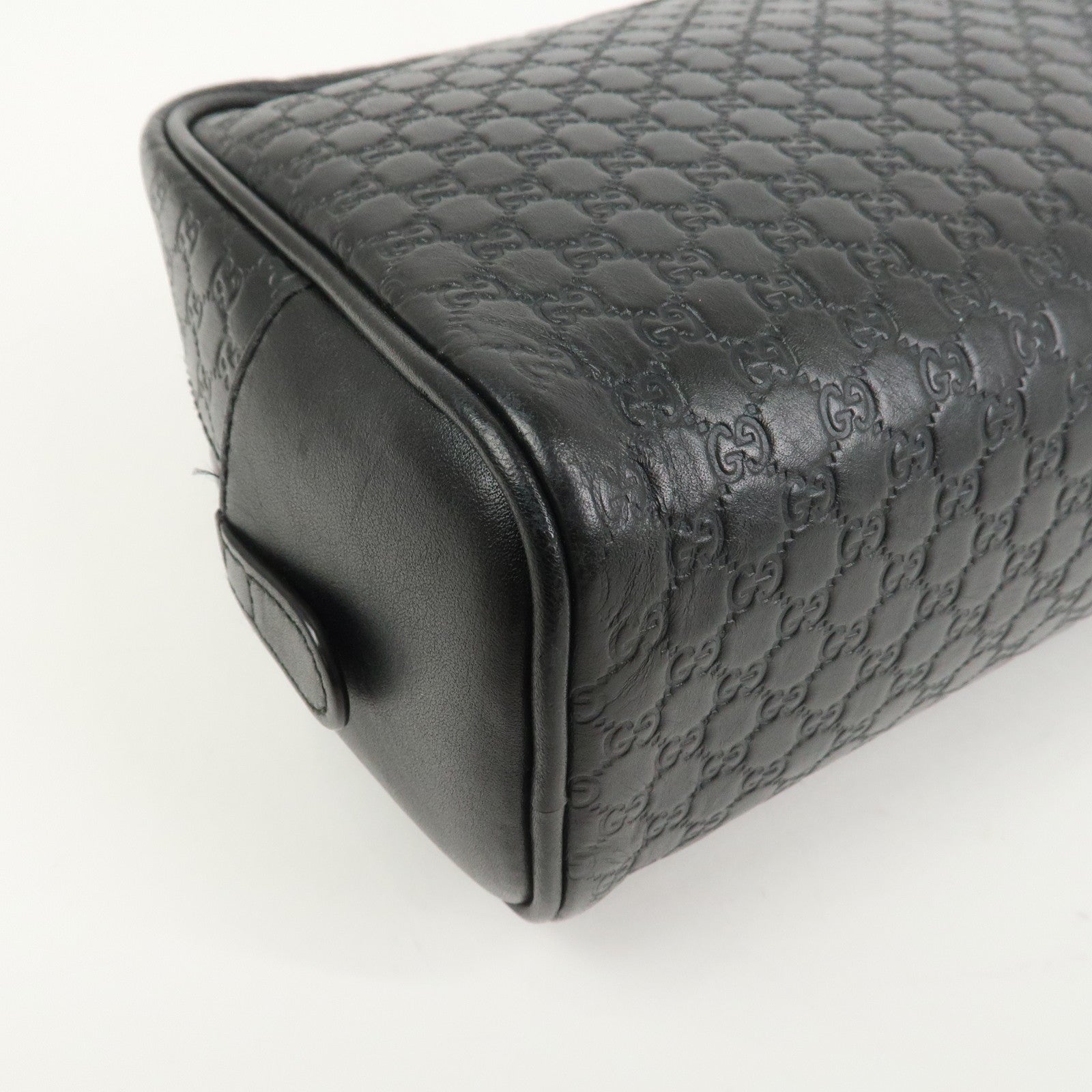 GUCCI Micro Guccissima Leather Hand Bag Clutch Bag Black 419775