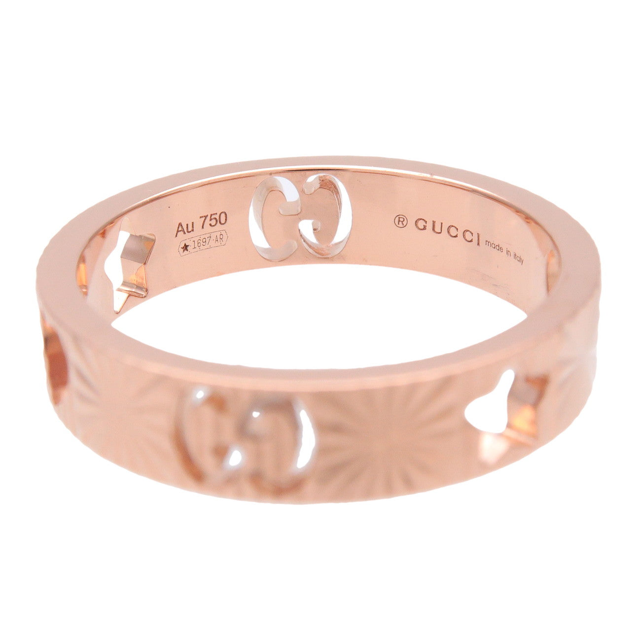 GUCCI Icon Amore Ring K18 750PG Rose Gold US4.5 EU49 HK10