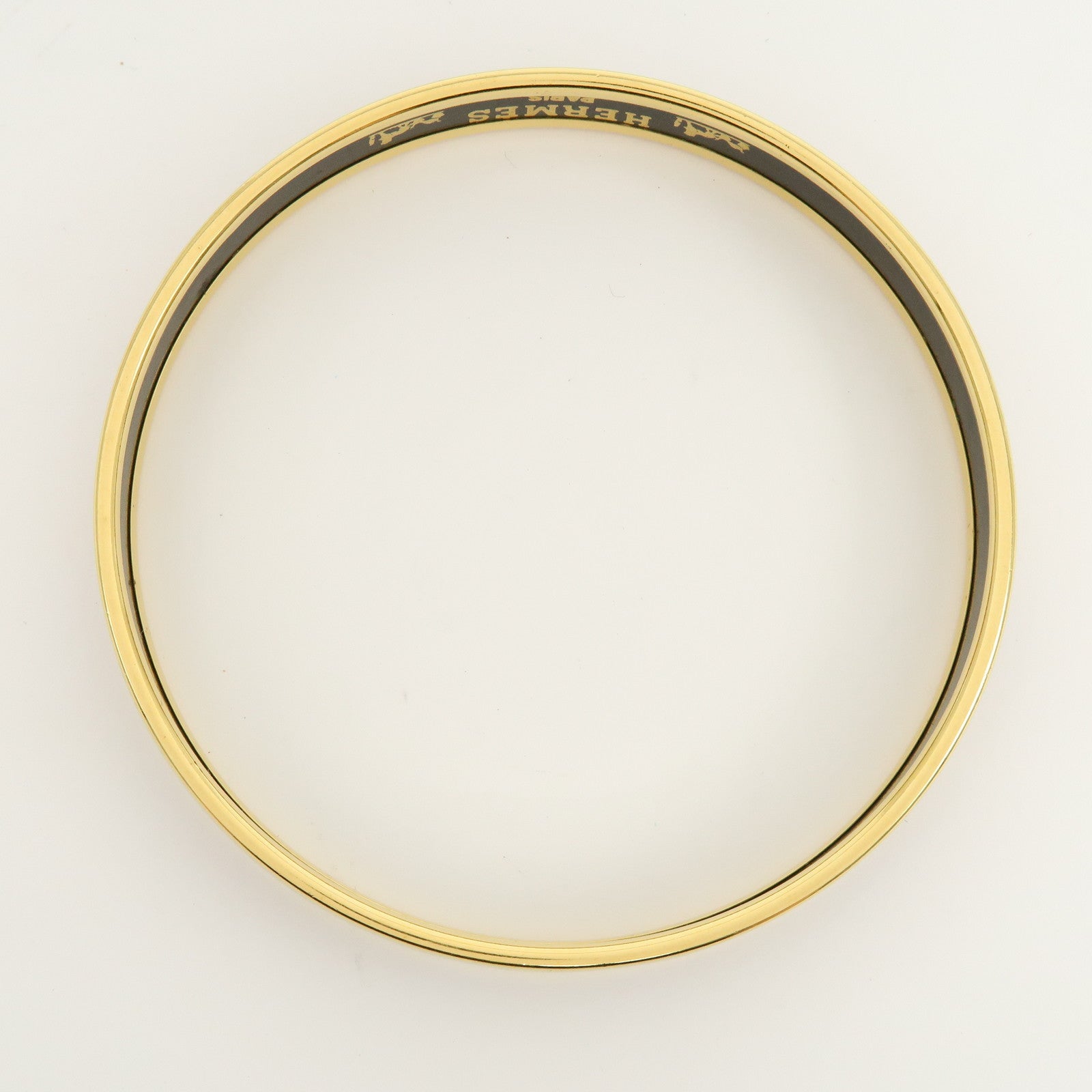 HERMES Email PM Bangle Gold Plated Bracelet Red