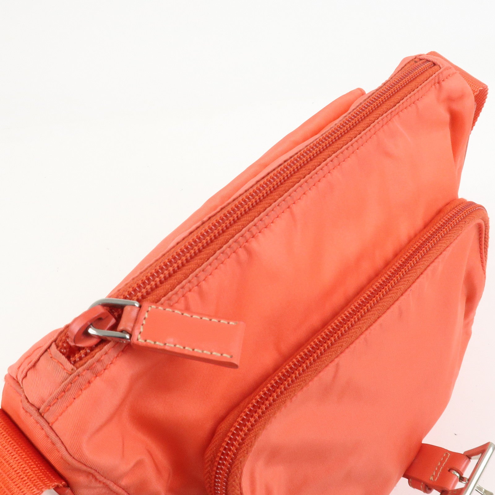 PRADA Triangle Logo Nylon Leather Shoulder Bag Crossbody Bag BT8994