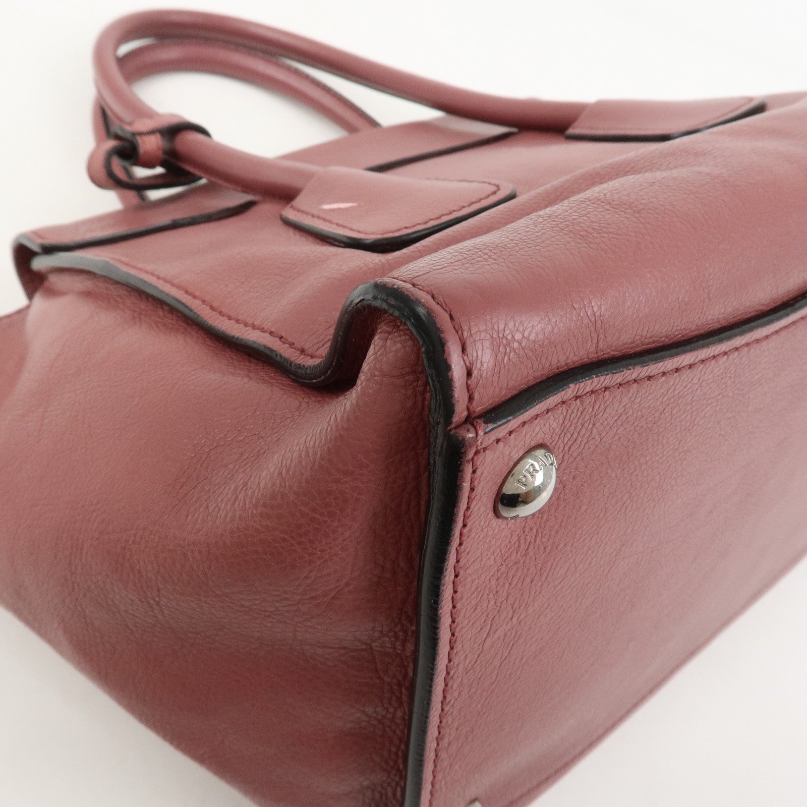PRADA Logo Leather 2Way Bag Hand Bag Shoulder Bag Pink BN2665