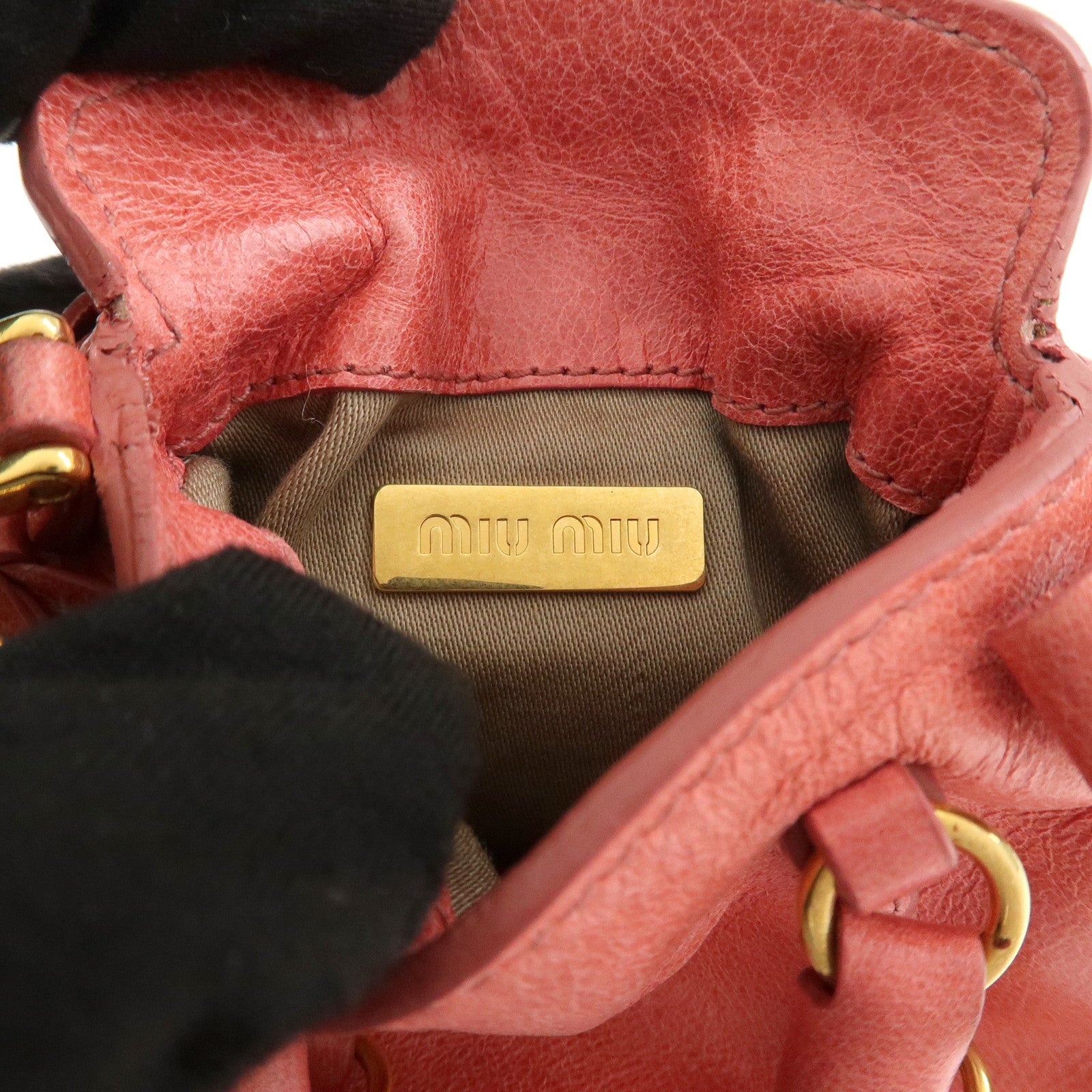 MIUMIU Leather Small Purse Bag Charm Key Charm Pink