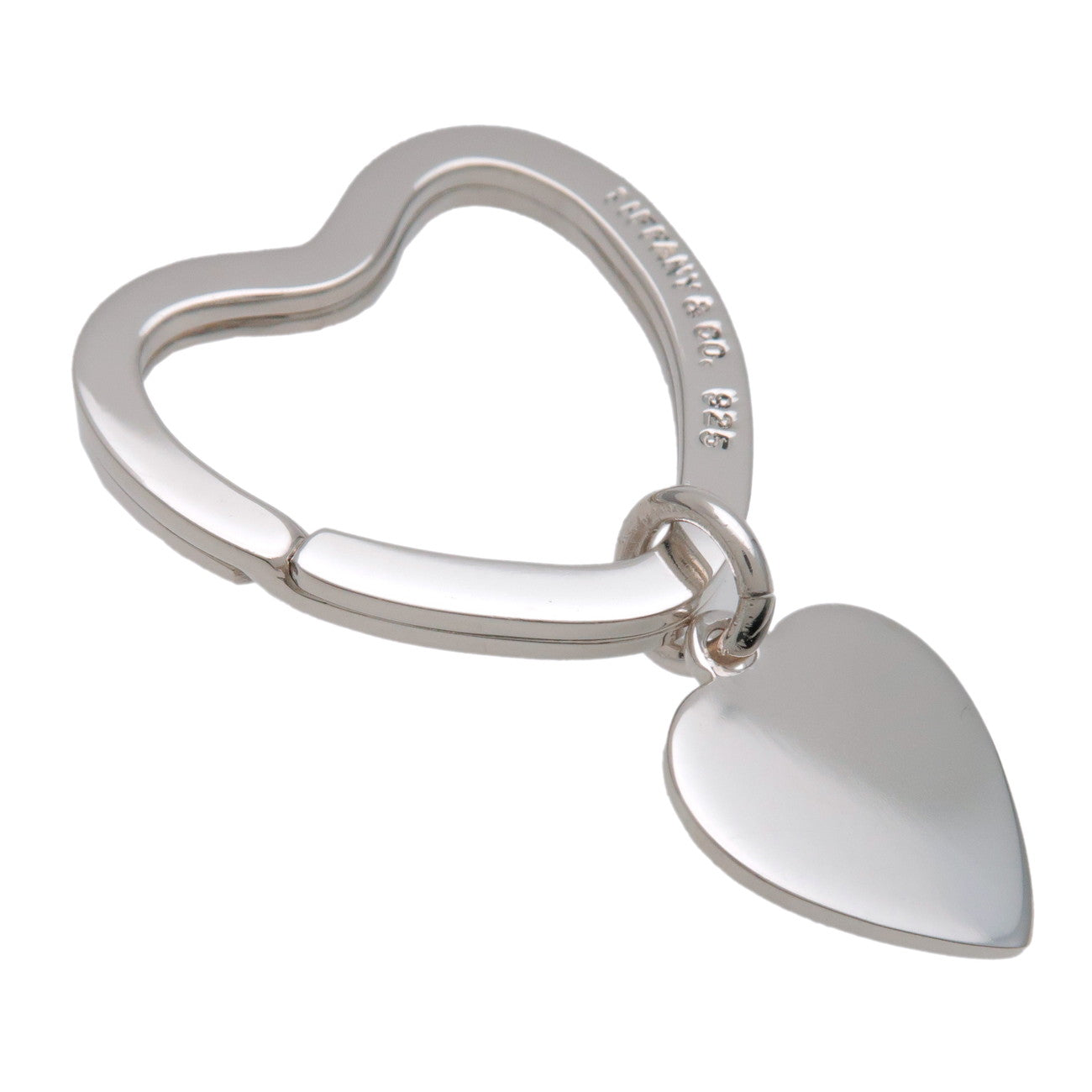 Tiffany & Co Heart Tag Key Ring Key Chain Bag Charm SV925 Silver