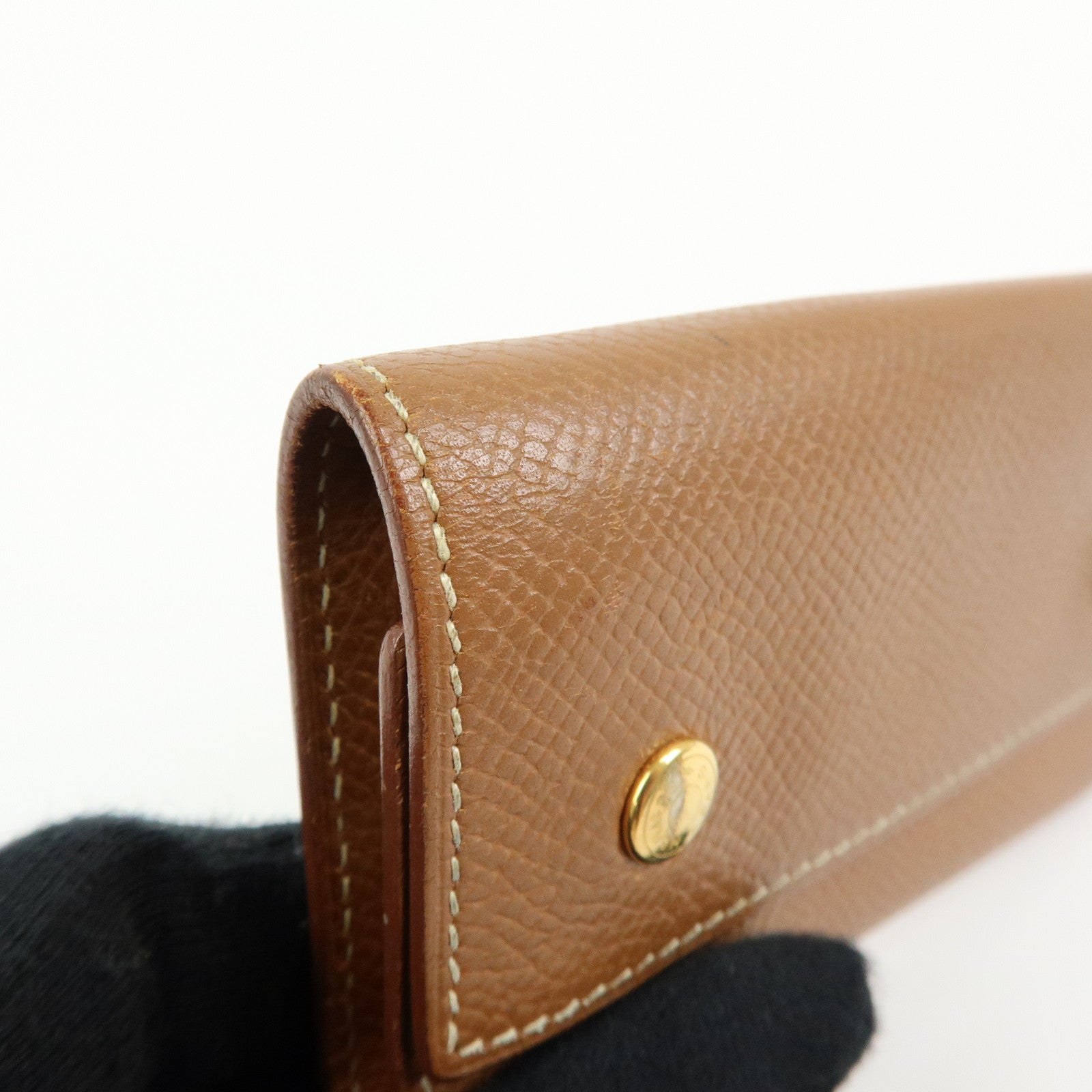 HERMES Beau Epsom Etui Cles 4 Key Case Key Holder □C Stamped Gold
