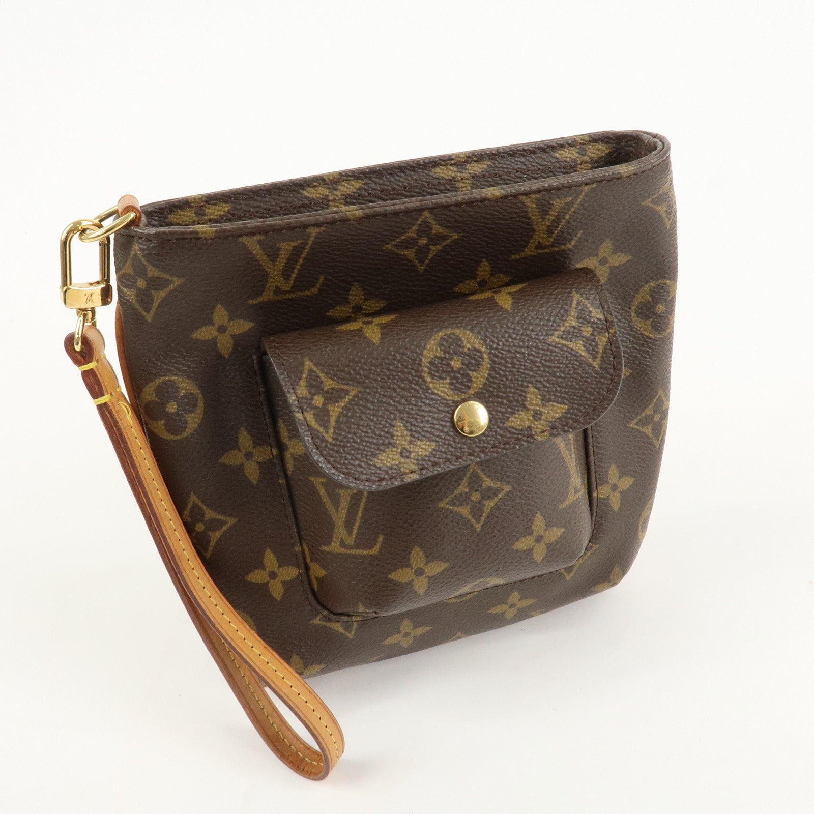 Louis Vuitton Monogram Partition Pouch Wristlet Bag M51901 Used