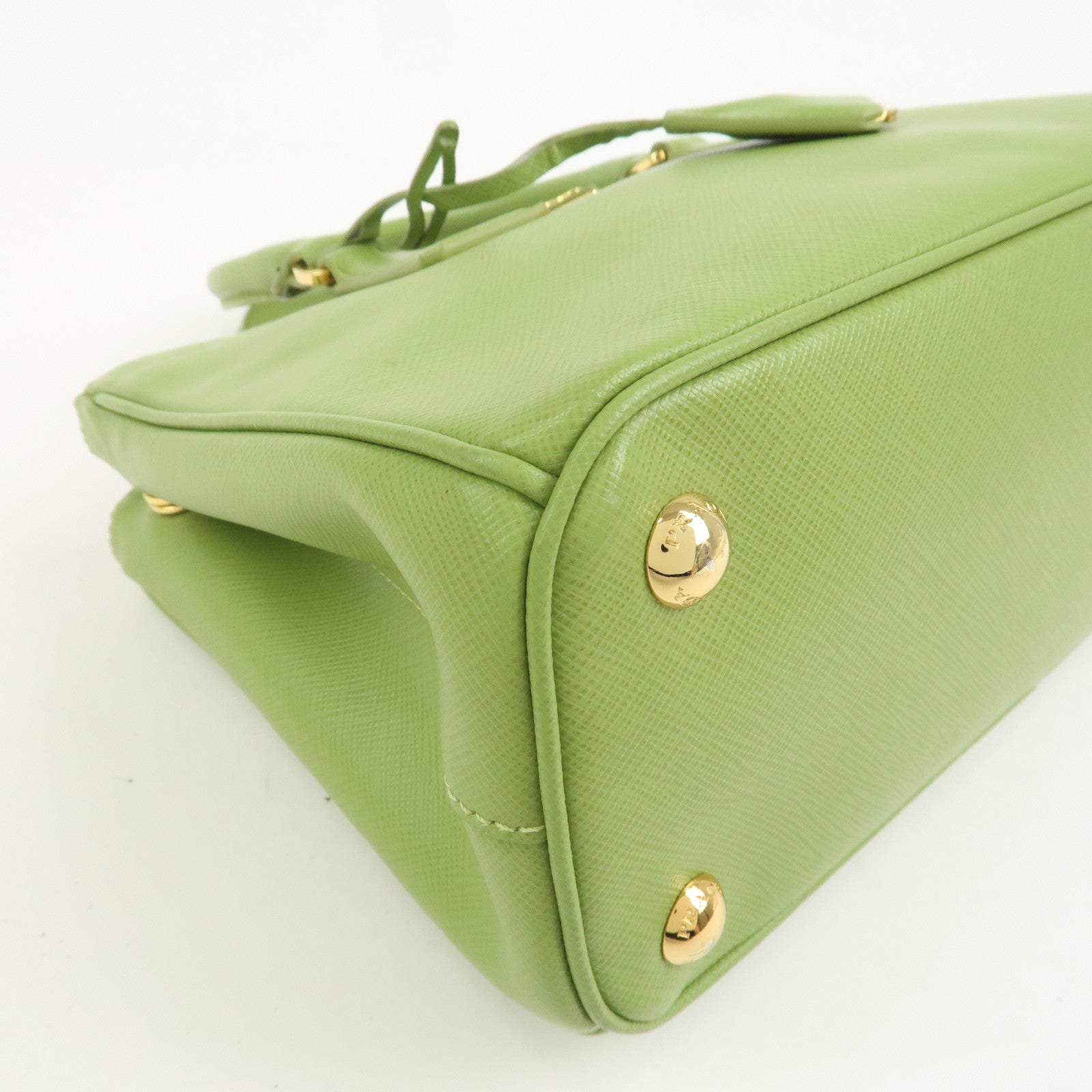 PRADA Galleria 2WAY Bag Hand Bag Shoulder Bag Light Green BN2316
