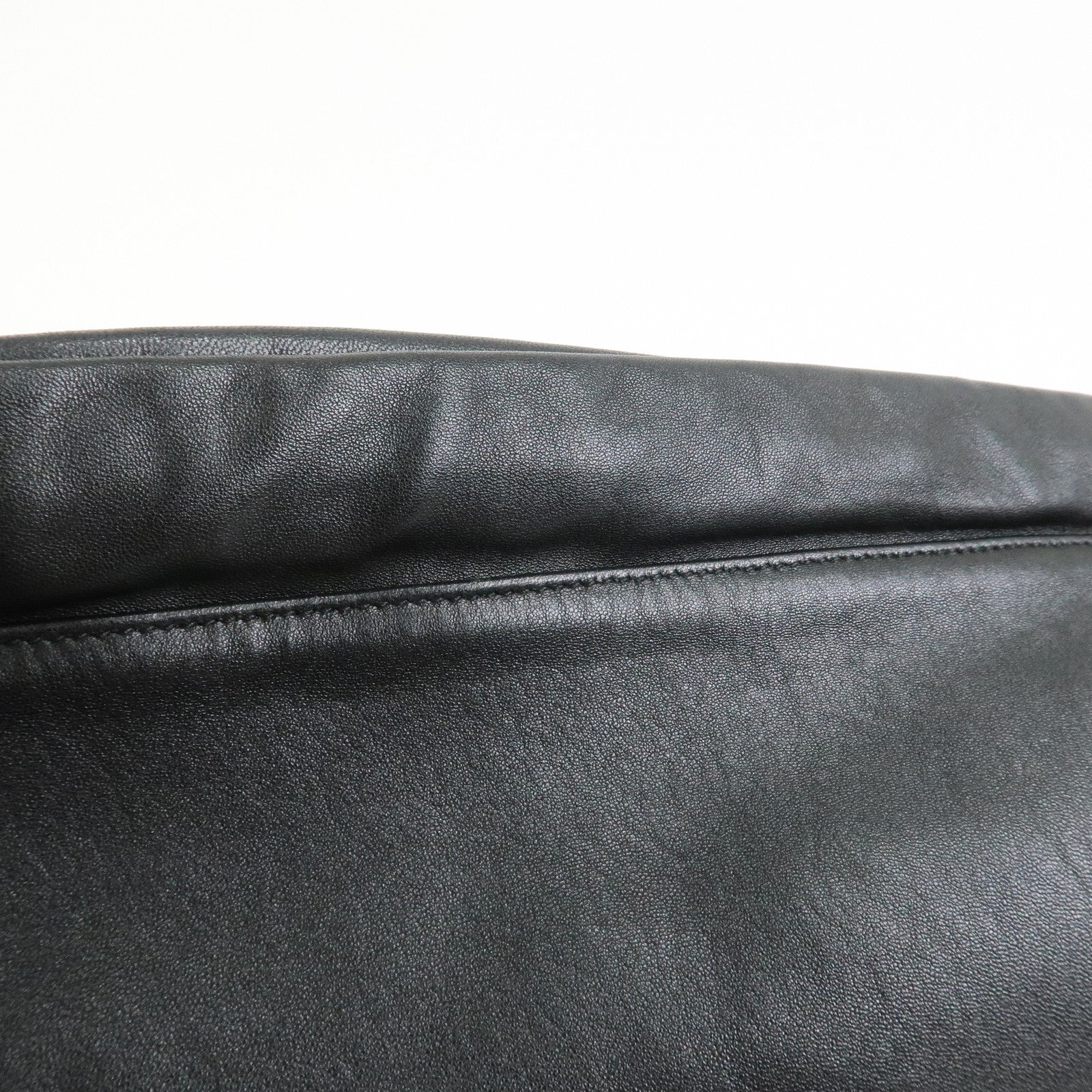 SAINT LAURENT PARIS TEDDY Lamb Skin Shoulder Bag Black 538447