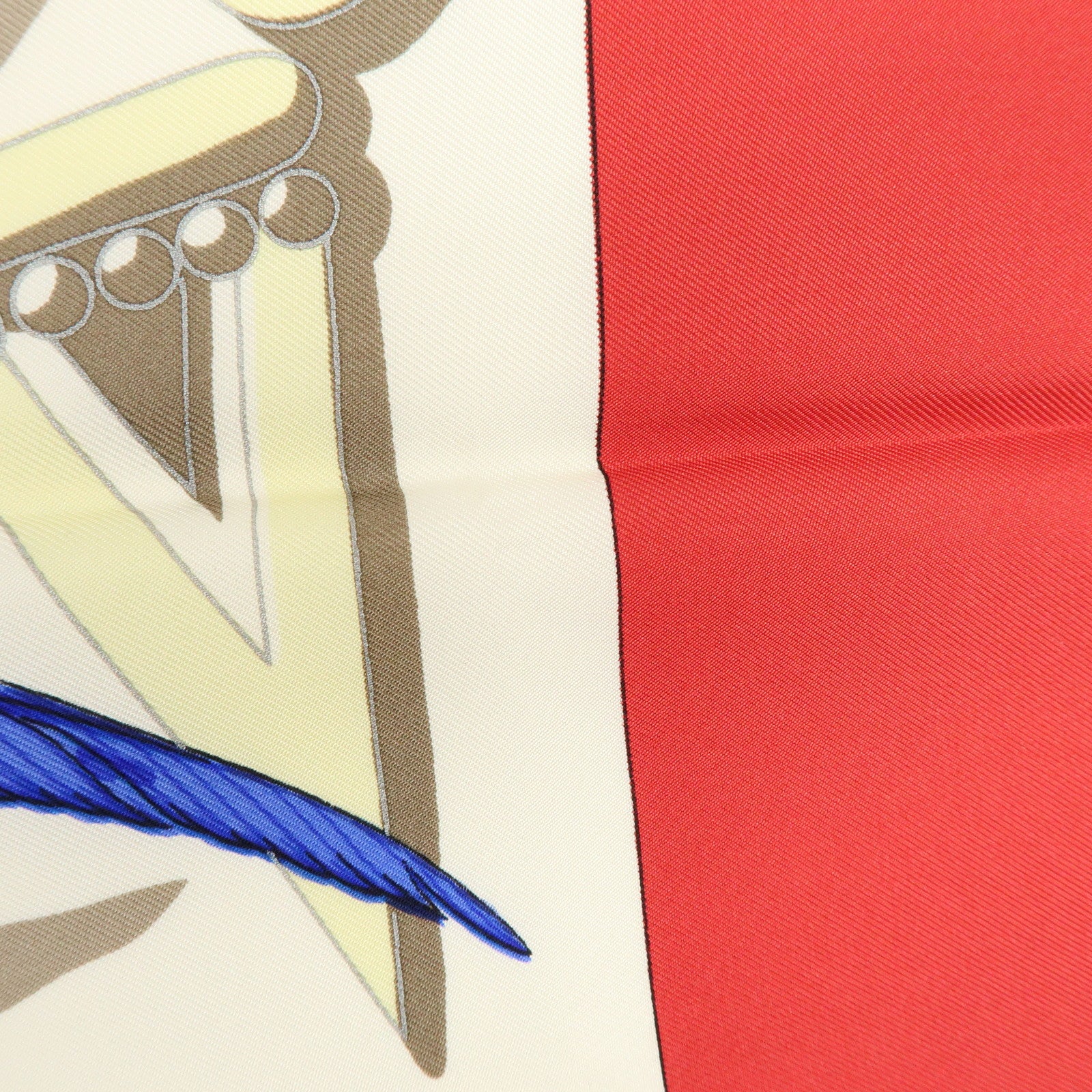 HERMES Carre 90 Silk 100% Scarf MEXIQUE Red Gold Blue