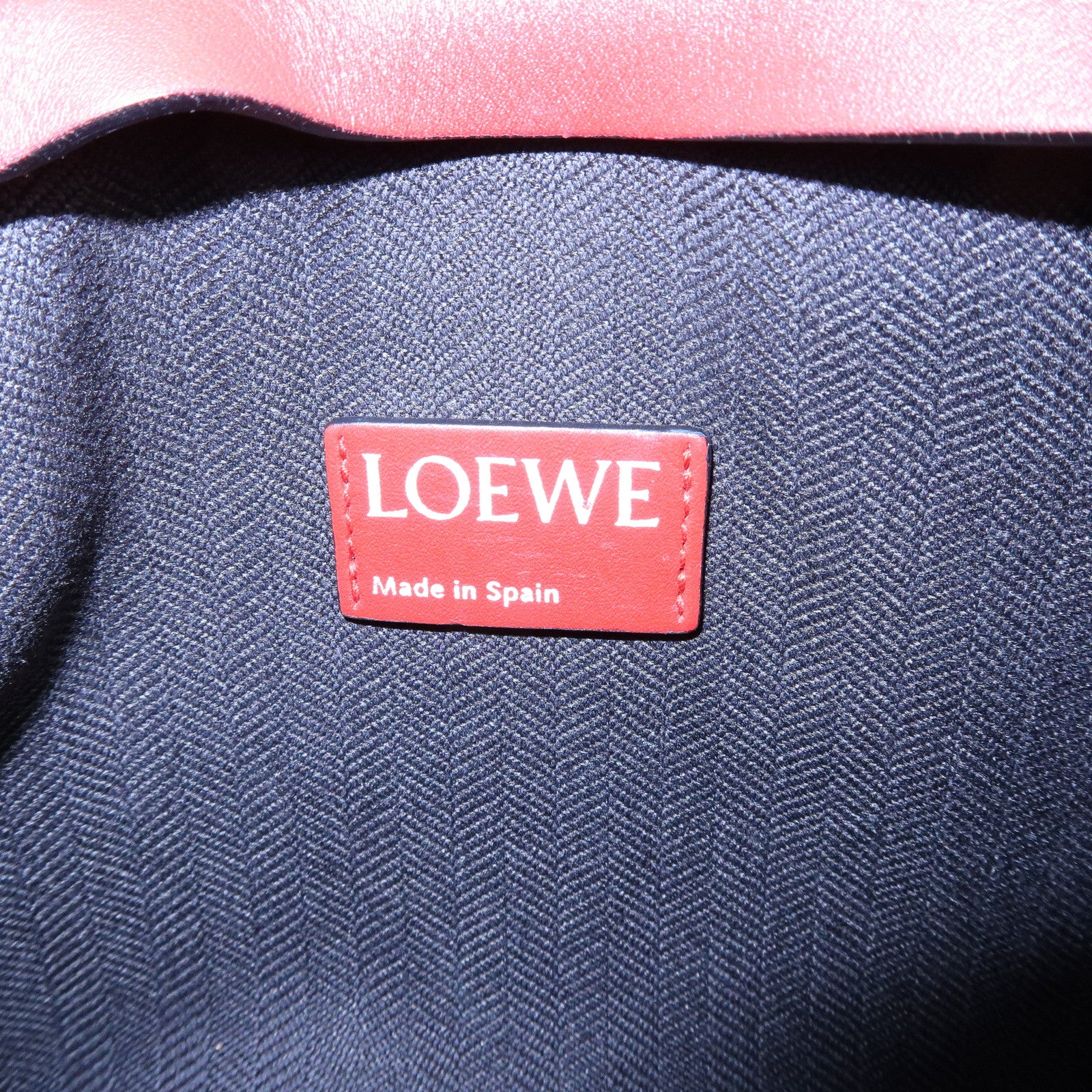 LOEWE Anagram Leather Pouch Clutch Bag Bordeaux Red