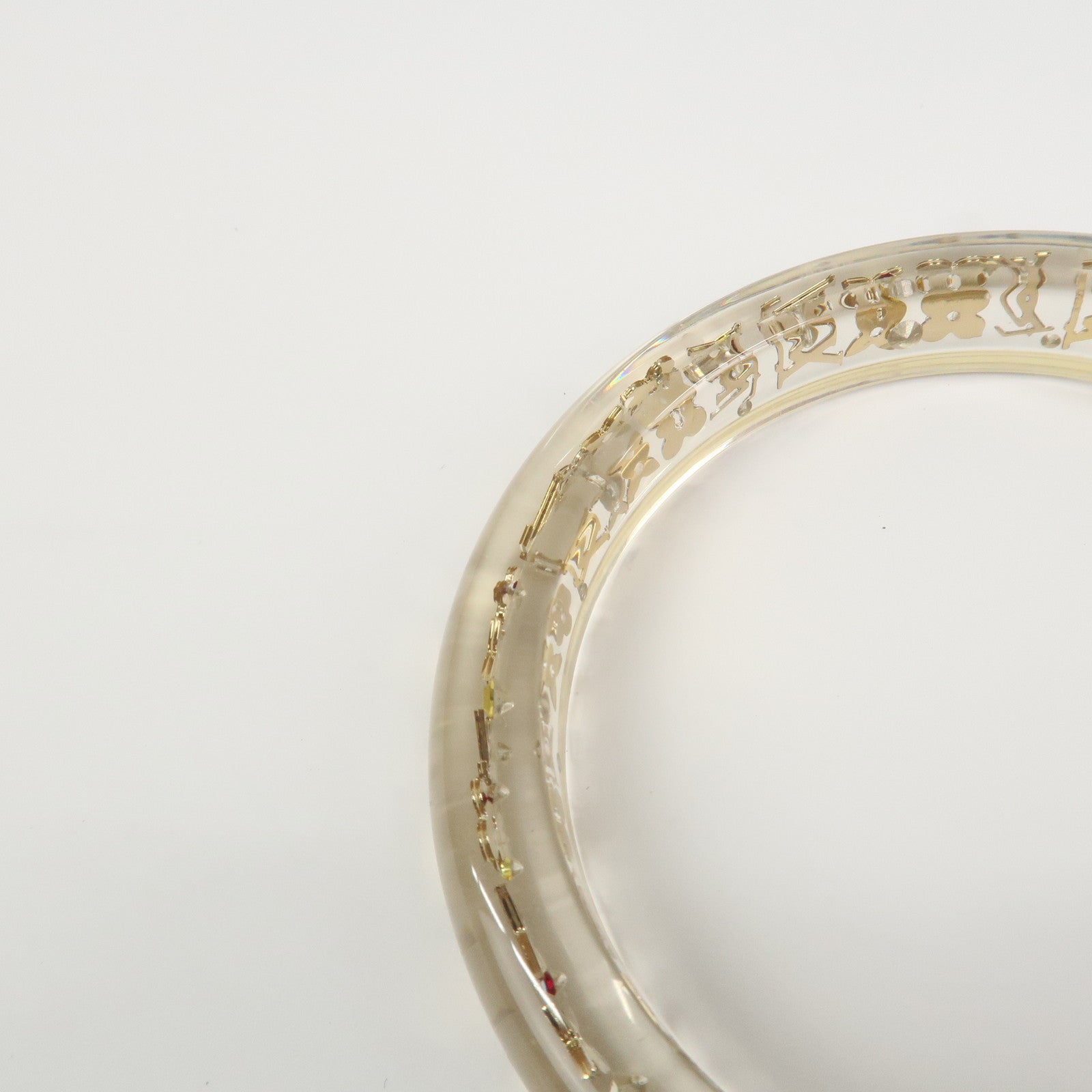 Louis Vuitton Bracelet Inclusion TPM Bangle Transparent Gold M65202