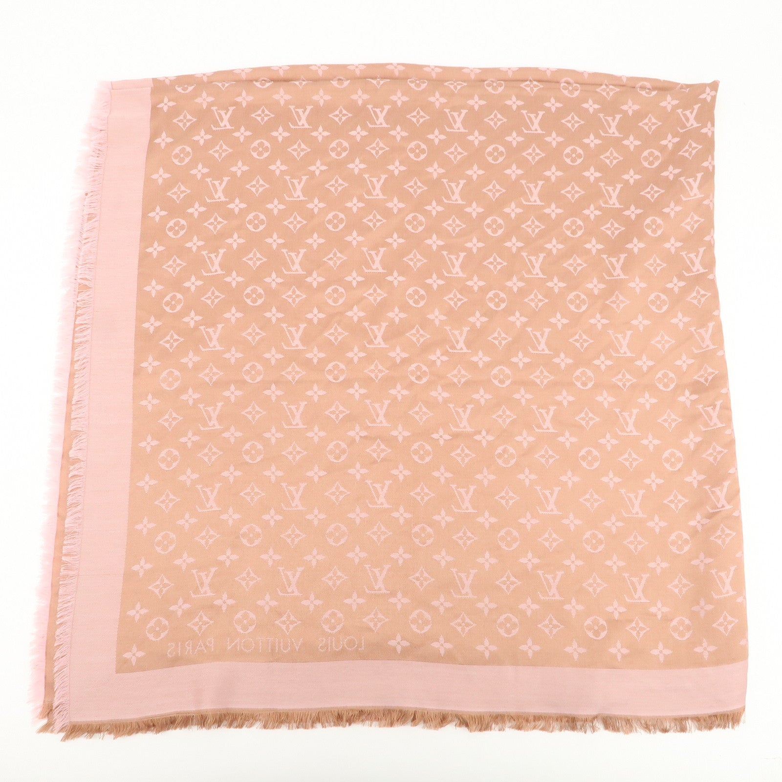 Louis Vuitton Shawl Monogram Neo Denim Silk 100% Wool Scarf M70642