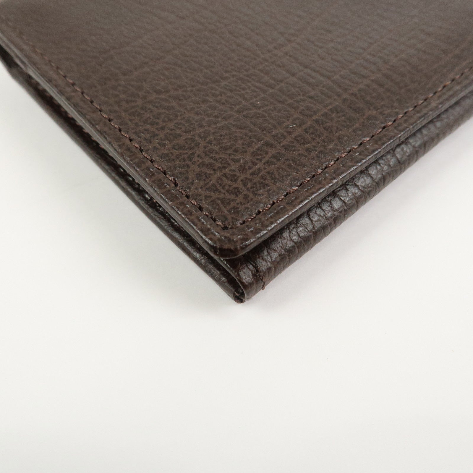 BURBERRY Calf Leather Card Case Card Holder Fragment Case Brown