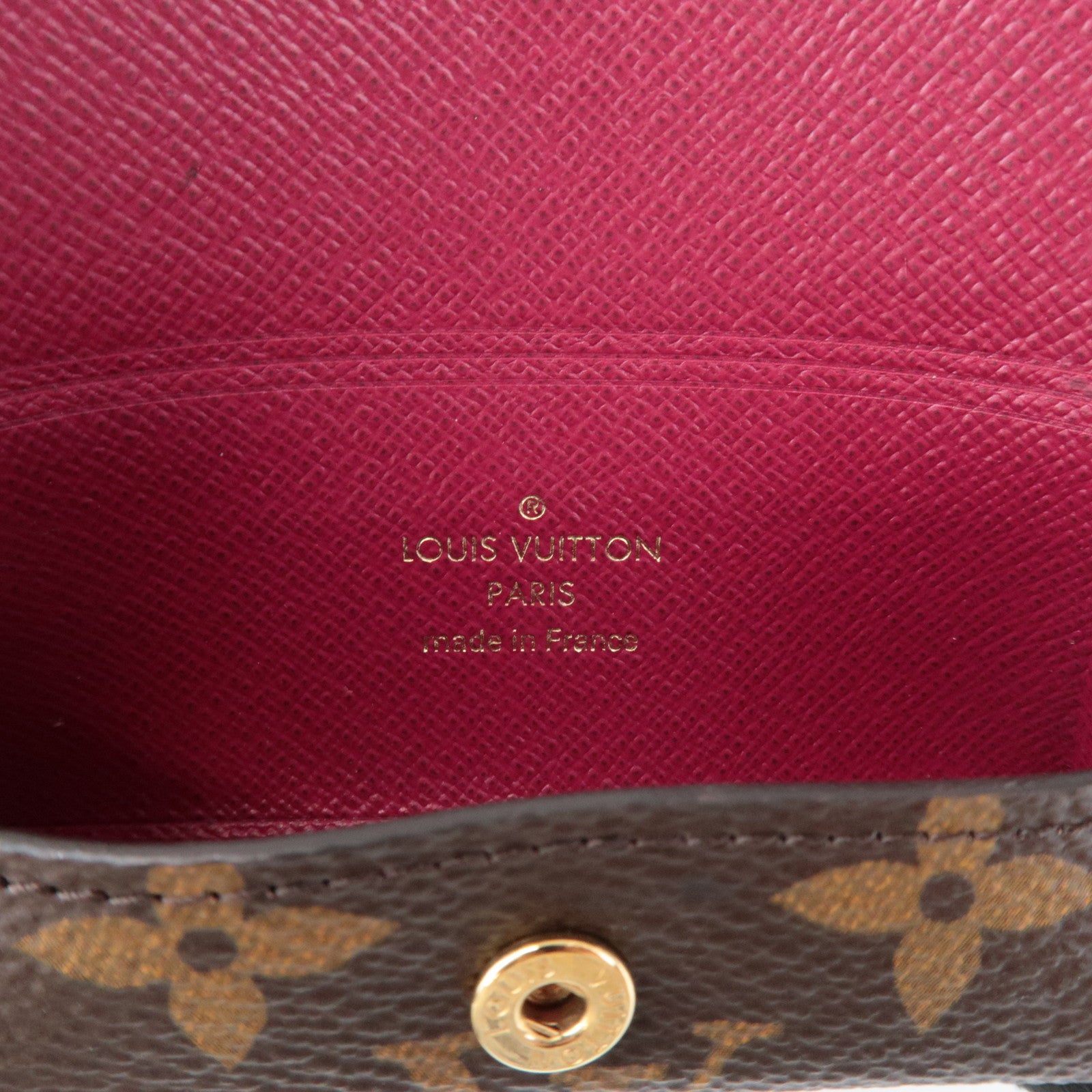 Louis Vuitton Monogram Pochette Rivette Lip Case Fushia M61473