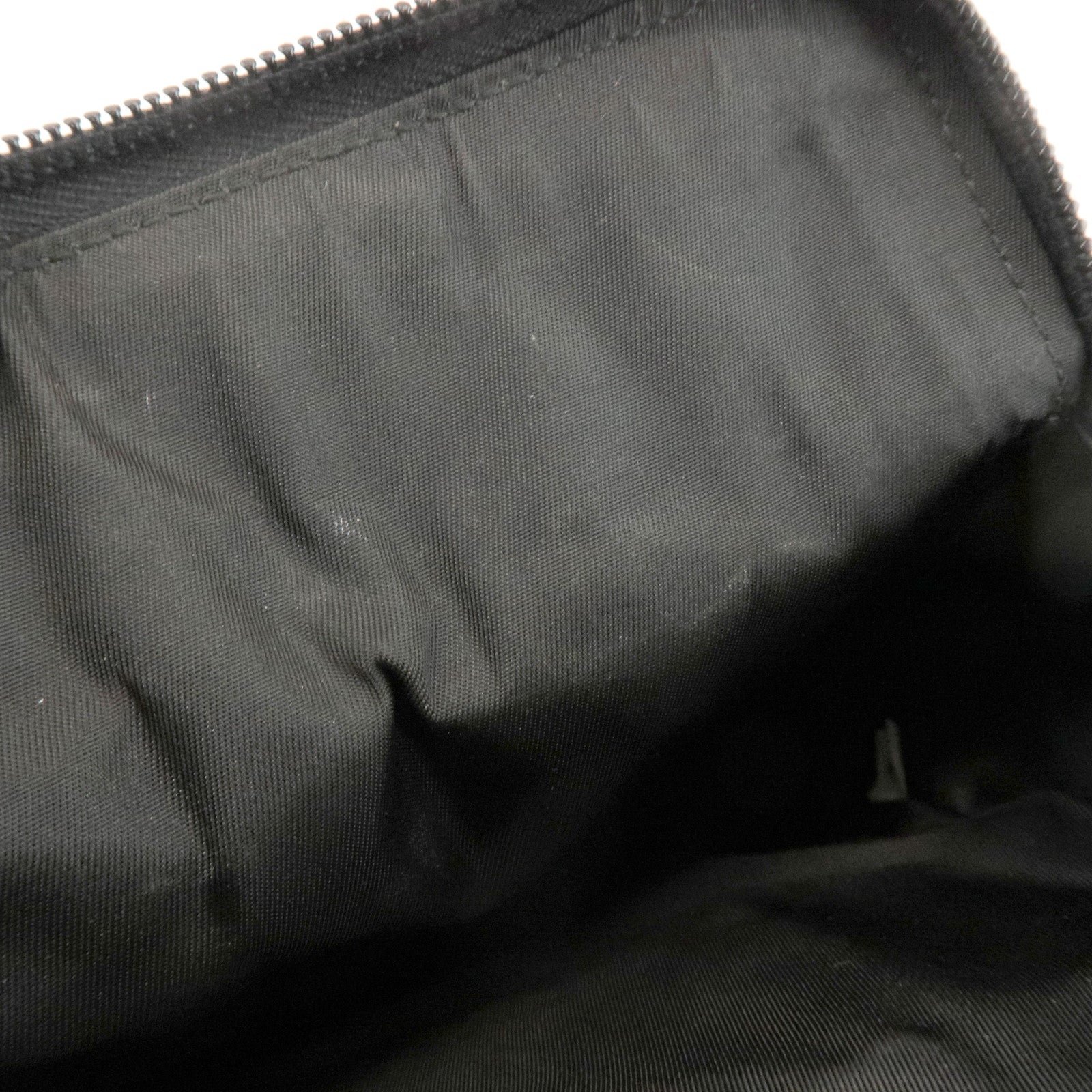 PRADA Triangle Logo Nylon Leather Crossbody Bag Shoulder Bag Black