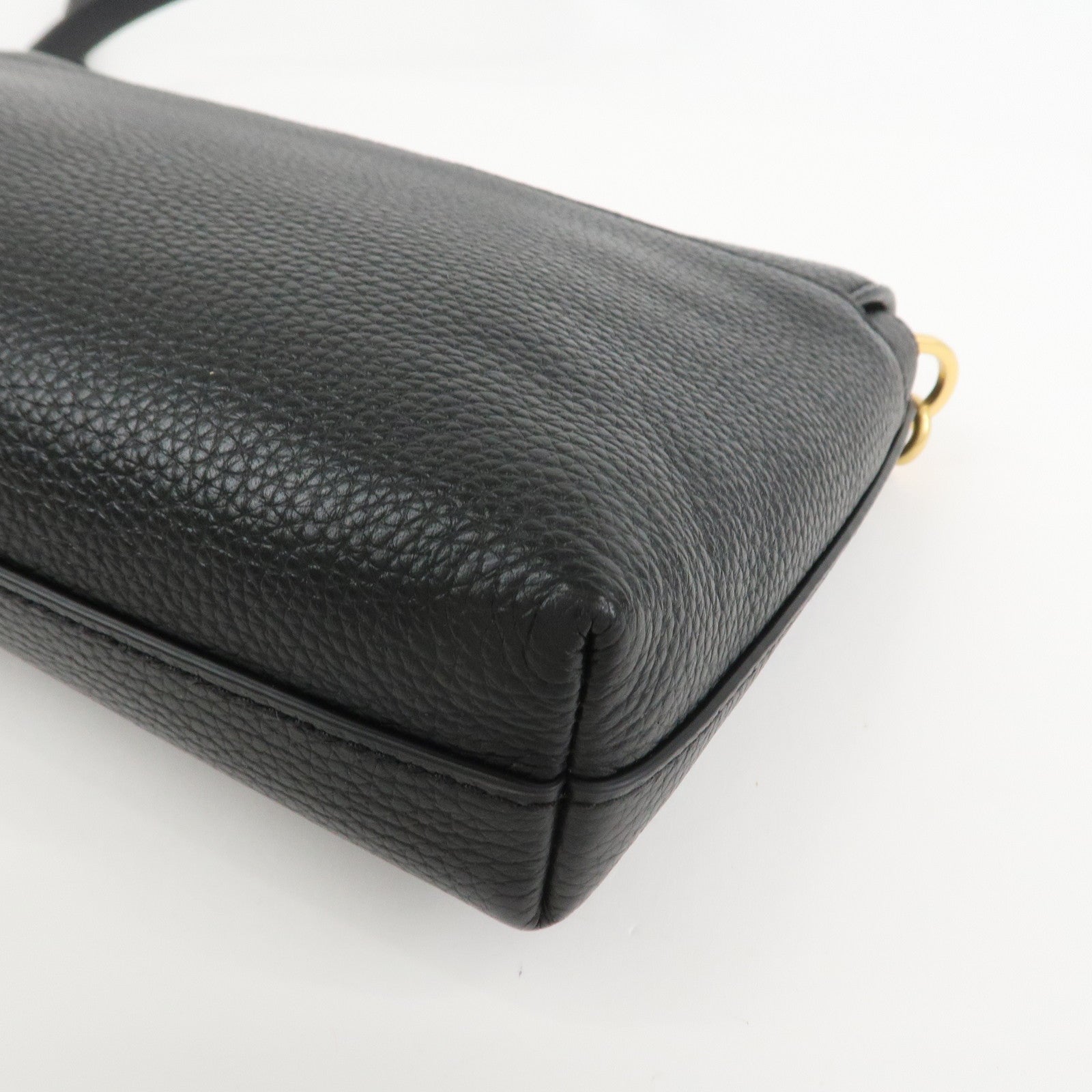 TORY BURCH Logo Leather Shoulder Bag Black