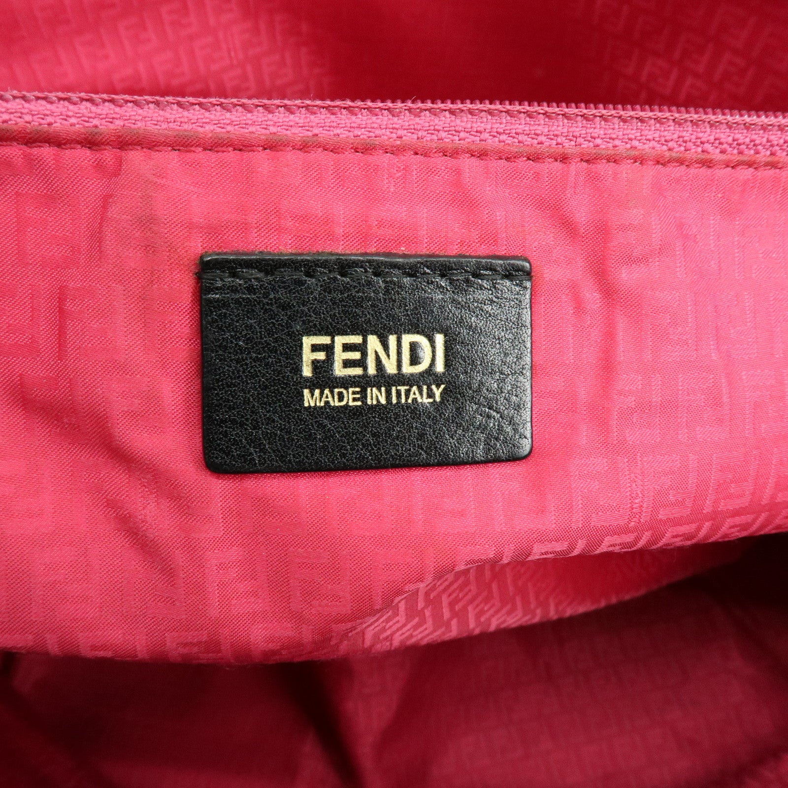 FENDI Zucca PVC Leather Tote Shoulder Bag Multicolor Black 8BH185