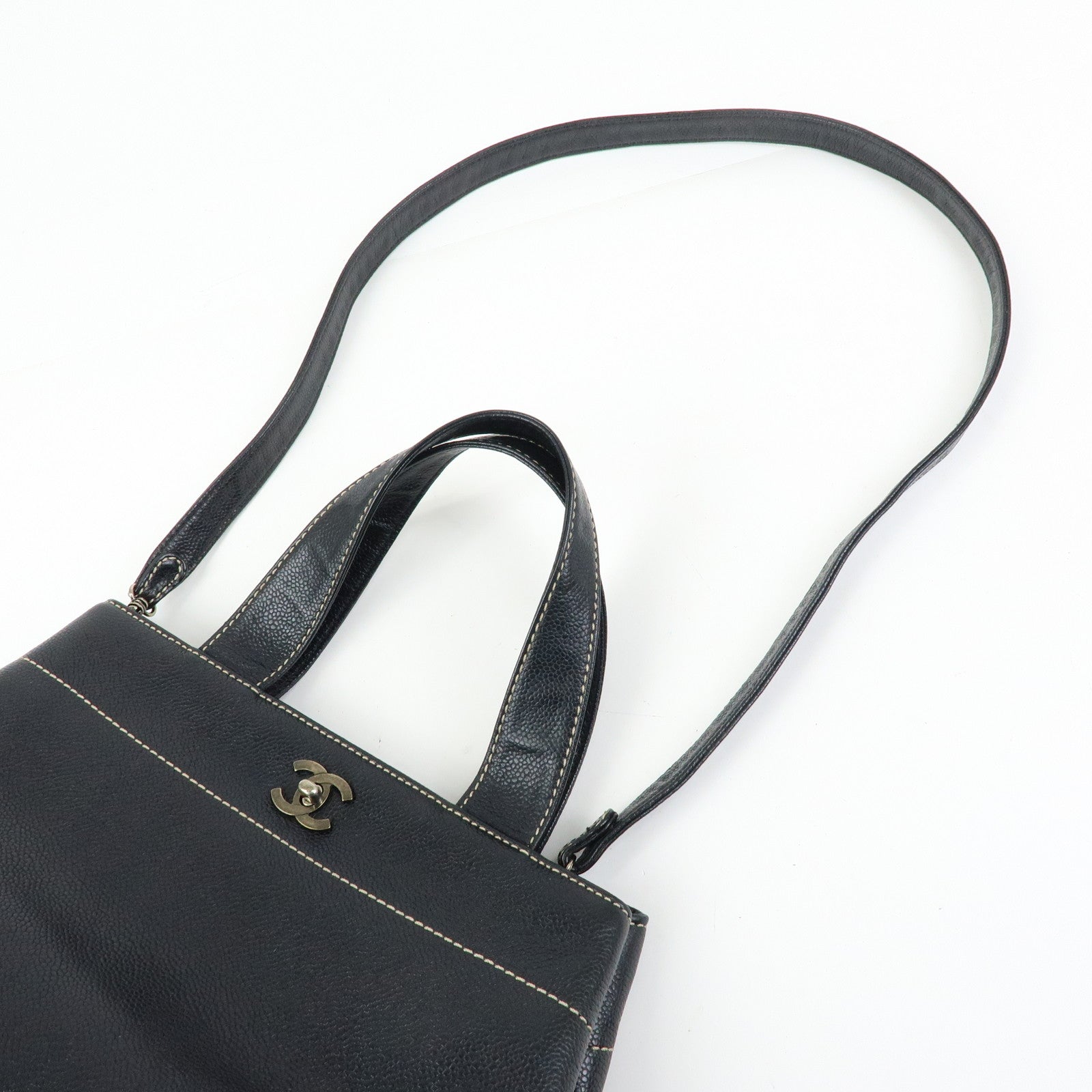 CHANEL COCO Mark Caviarskin 2Way Shoulder Bag Tote Bag 7034654