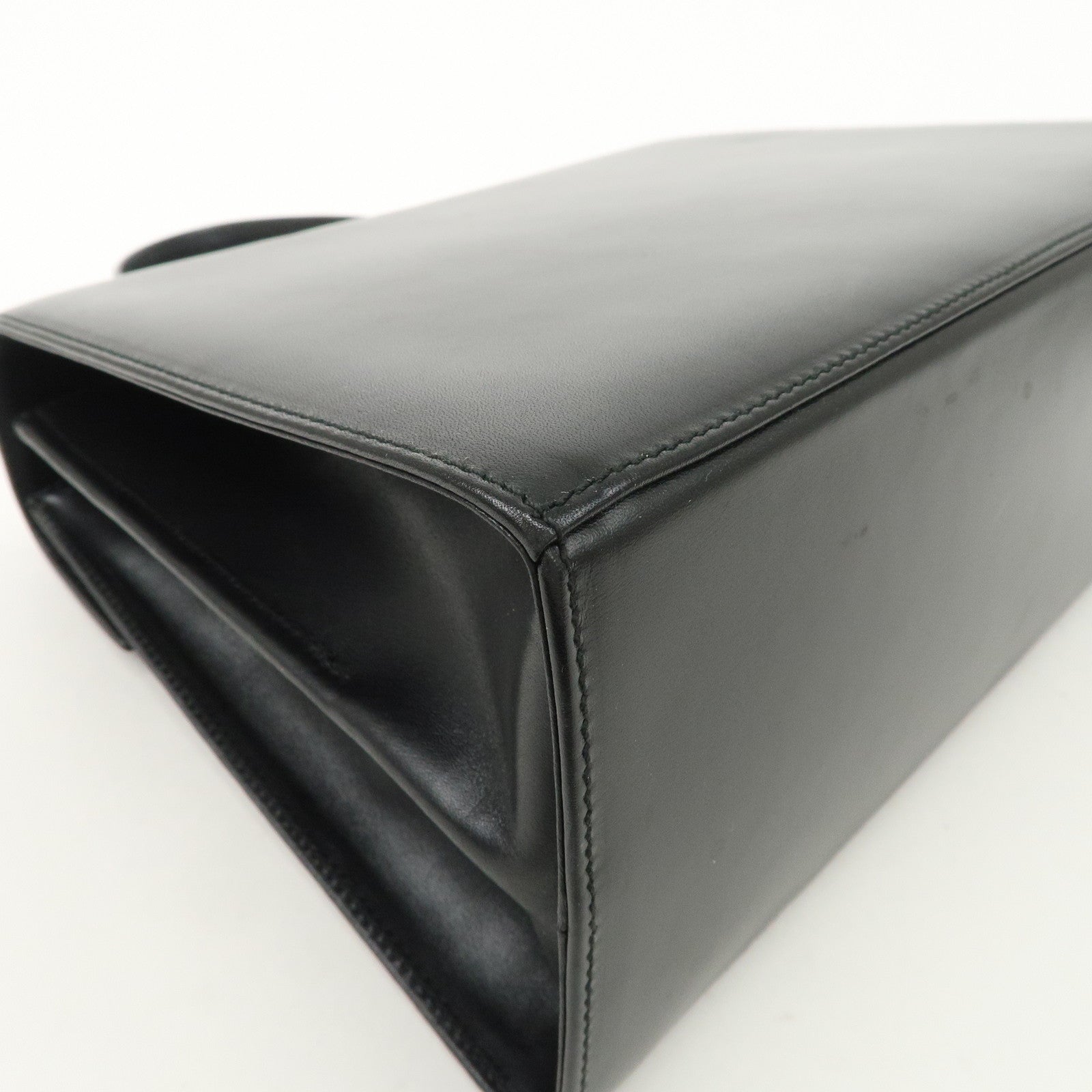 Ferragamo Gancini Leather 2Way Bag Hand Bag Shoulder Bag Black