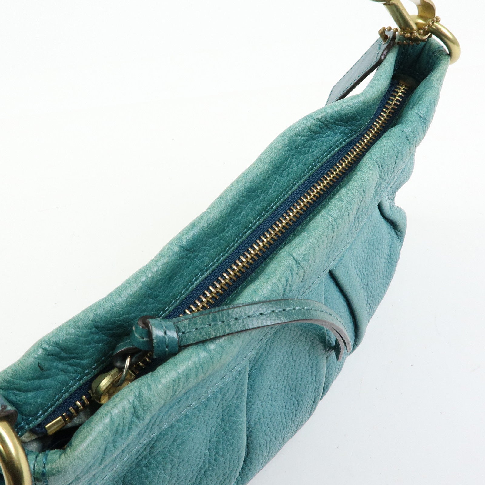 COACH renoma Set of 3 Raffia Leather Shoulder Bag Beige Blue Brown