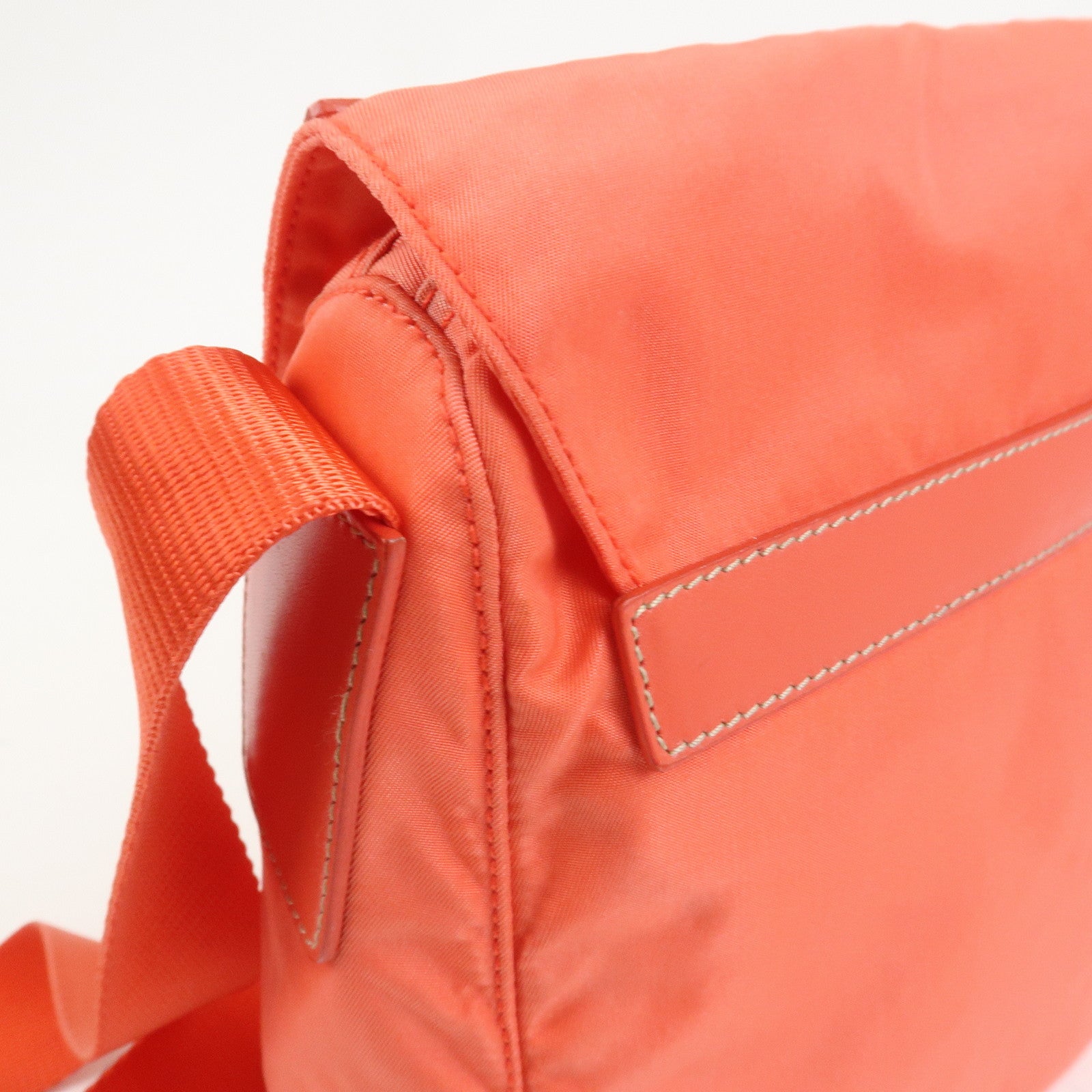 PRADA Triangle Logo Nylon Leather Shoulder Bag Crossbody Bag BT8994