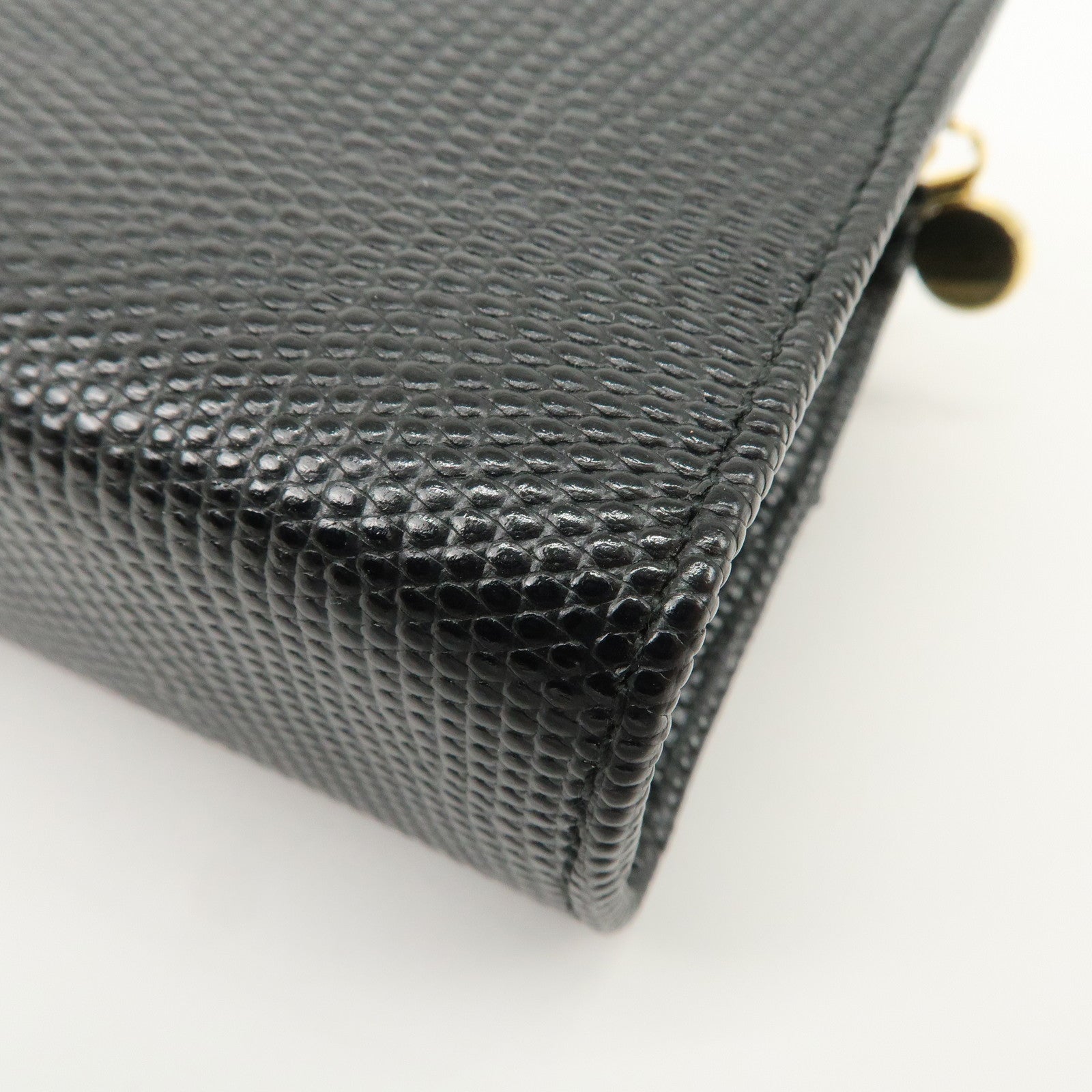 Ferragamo Vara Ribbon Leather Pouch Black