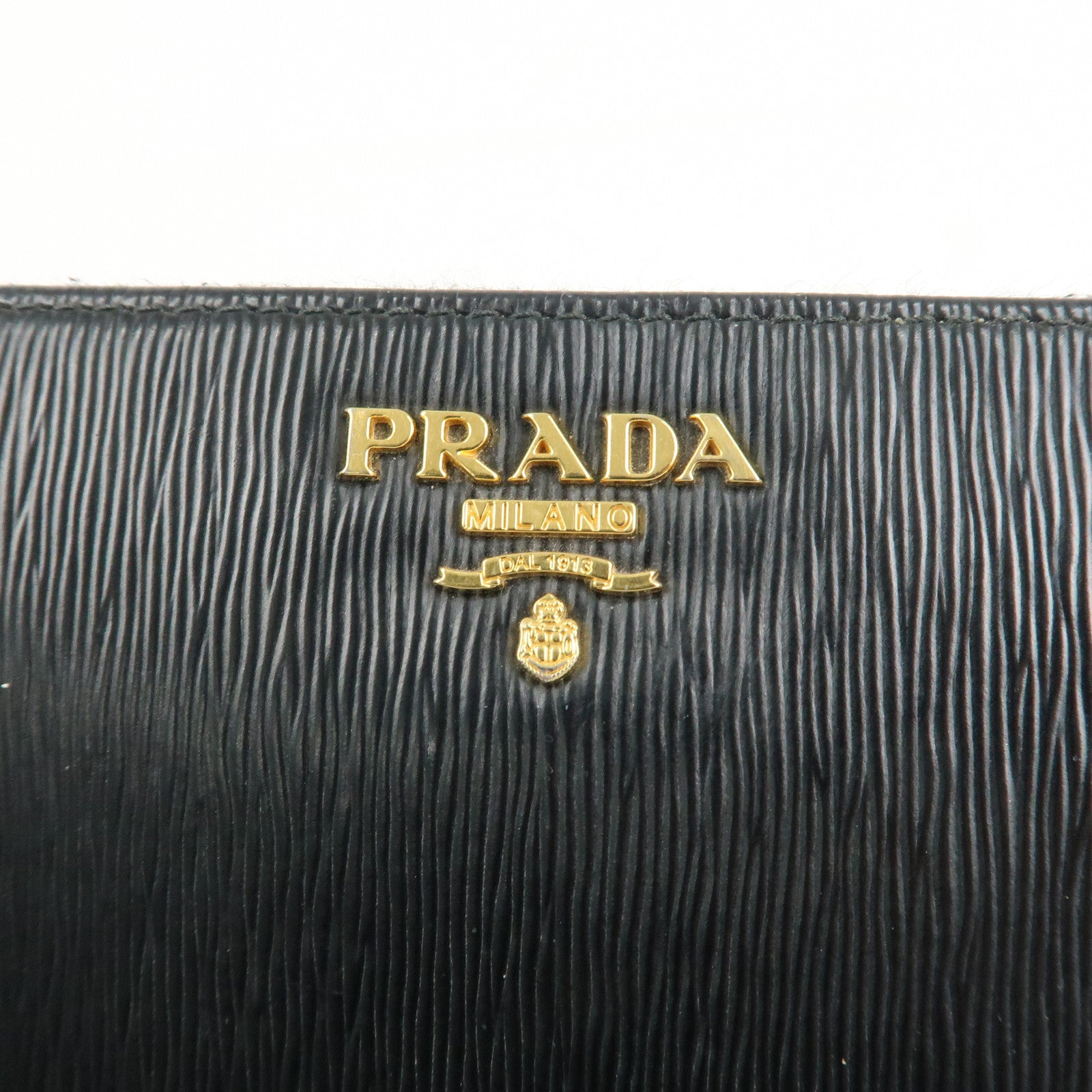 PRADA Vitello Move Leather Round Zippy Wallet Black 1ML506 Used