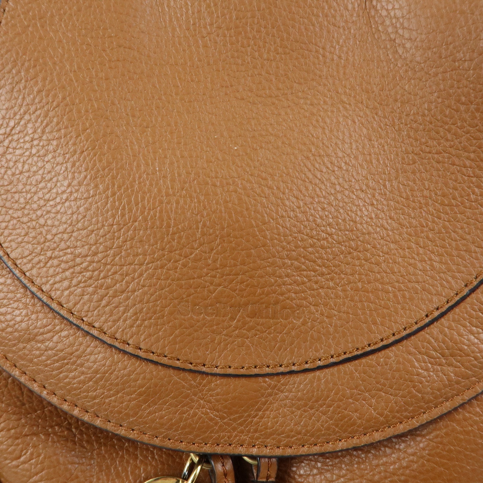 Chloe See By Chloe Leather Backpack Rucksack Camel
