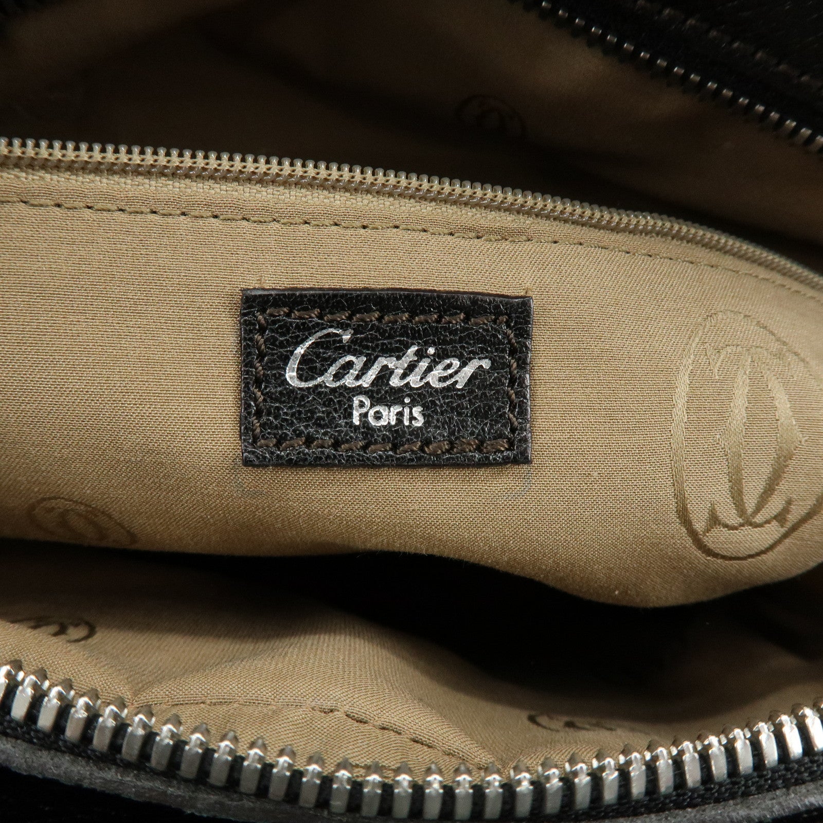 Cartier Marcello de Cartier Leather 2Way Shoulder Hand Bag Black