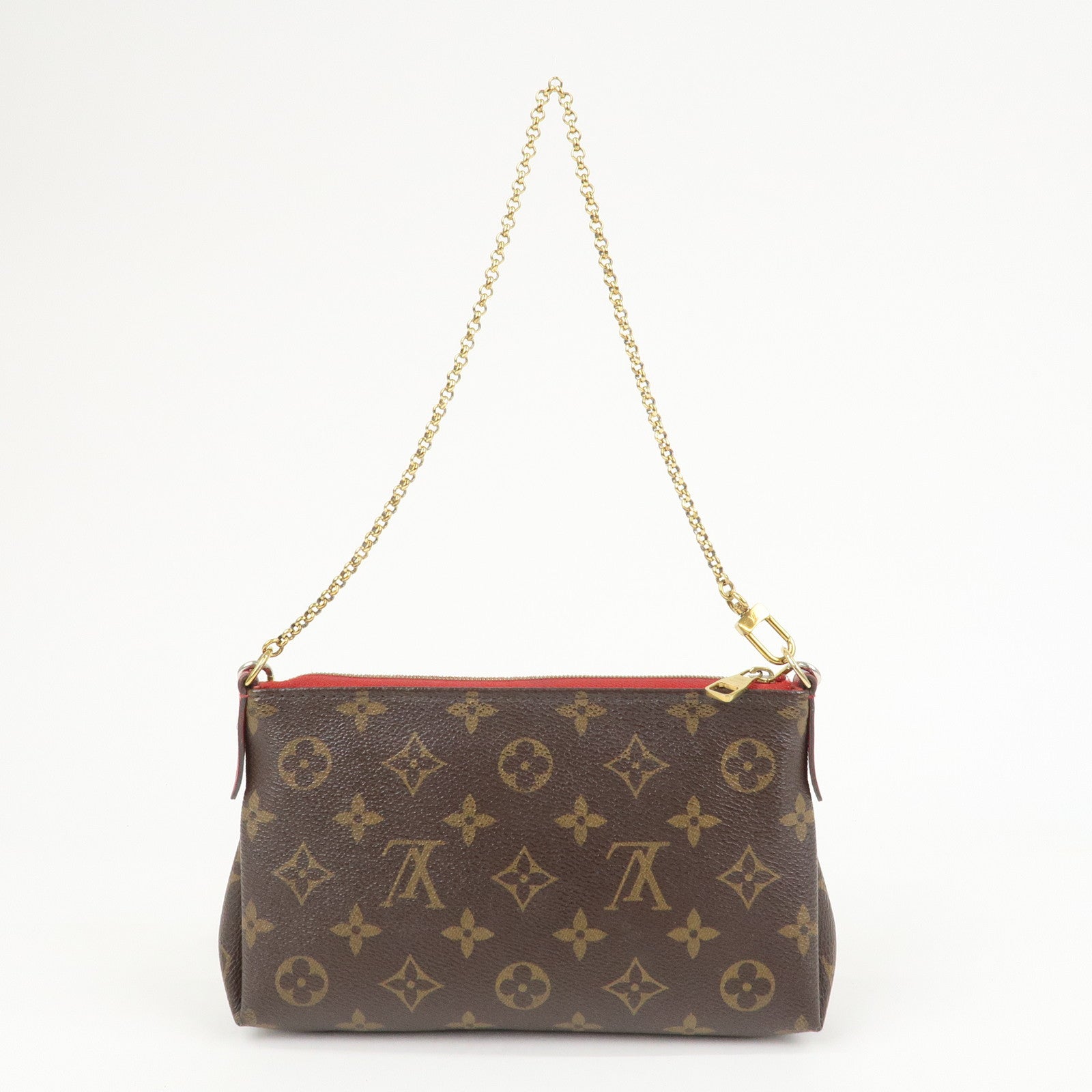 Louis Vuitton Monogram Pallas Clutch 2Way Bag Cerise M41638
