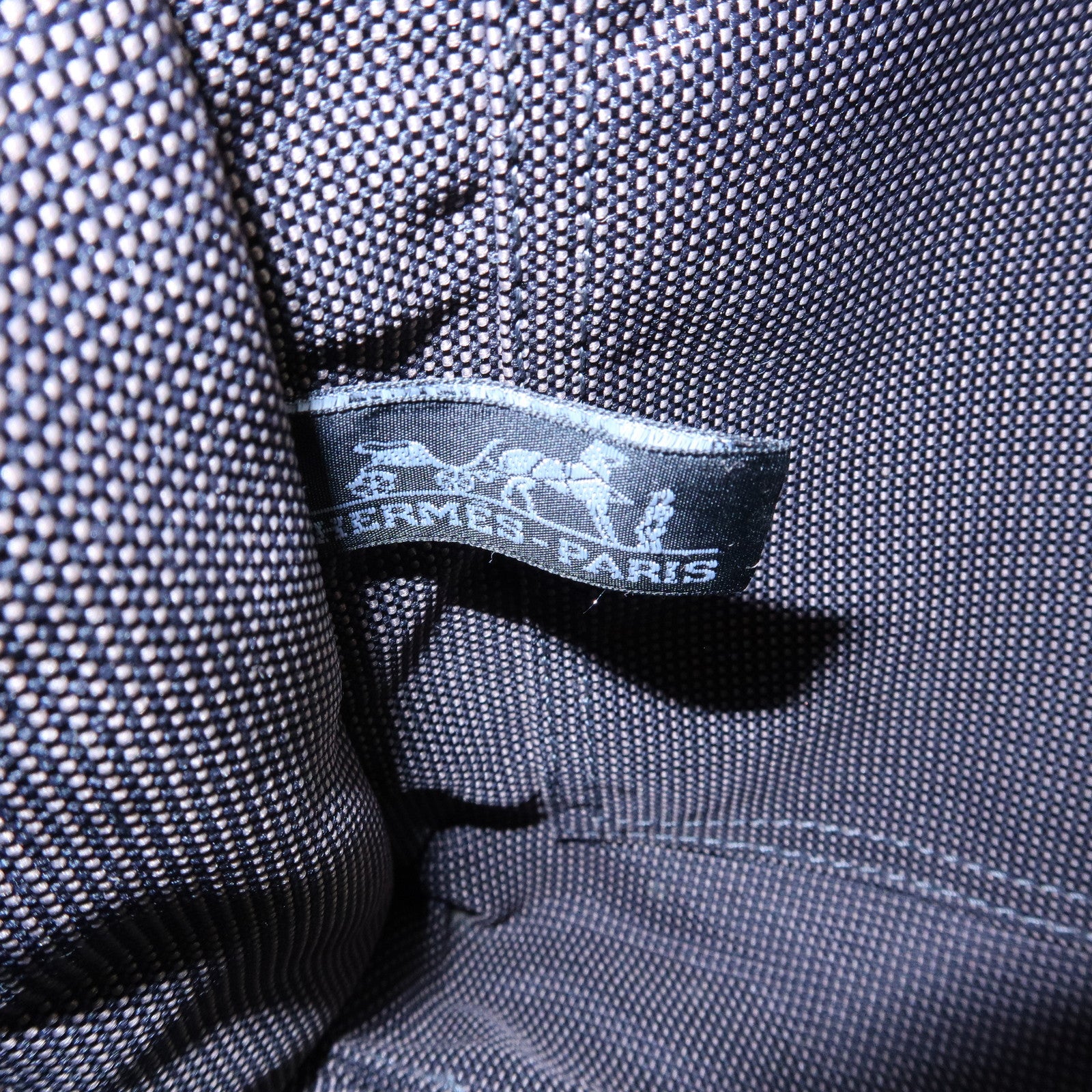 HERMES Herline Canvas Bassac PM Fourre Tout Shoulder Bag Black