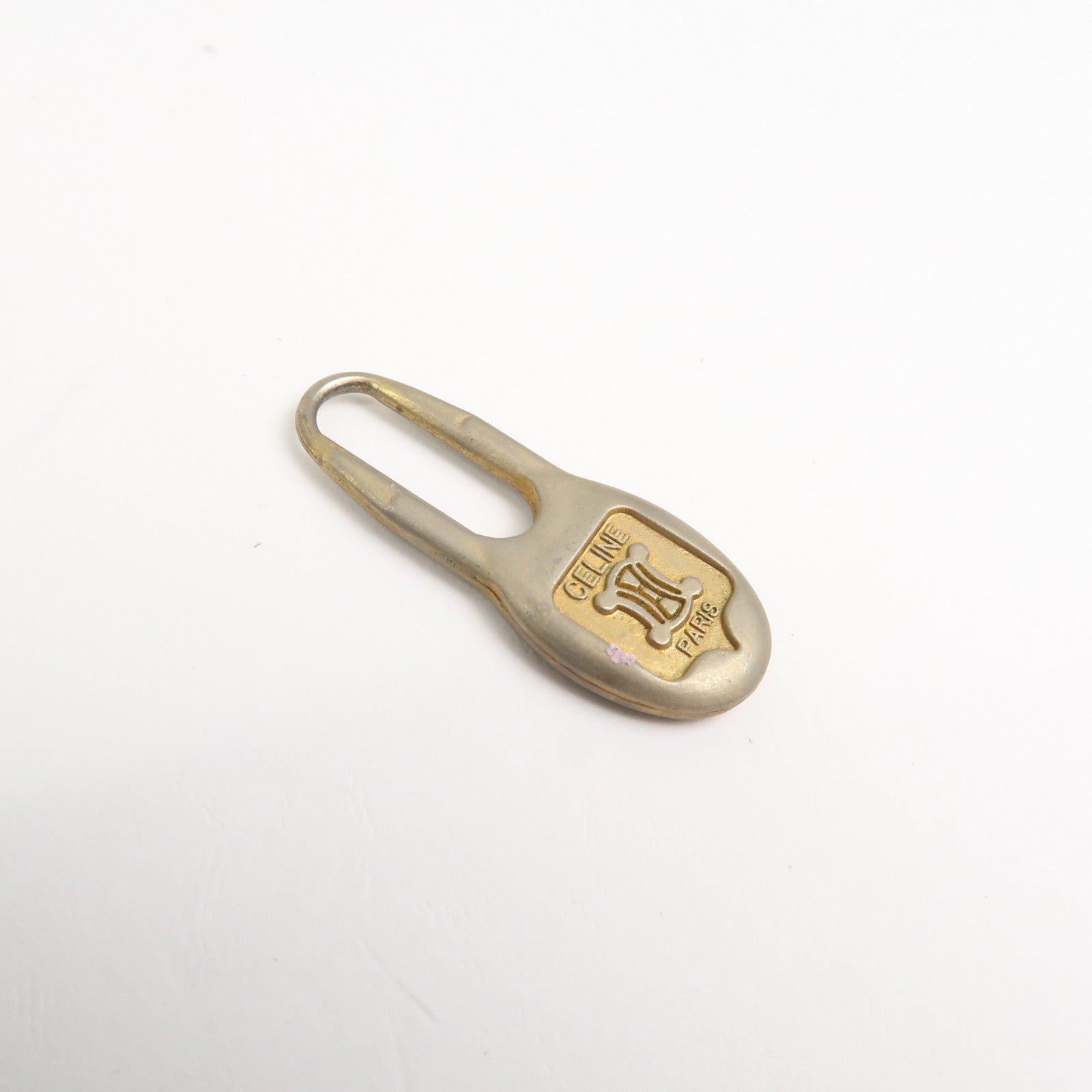 CELINE Macadam PVC Coating Canvas Leather Boston Bag Brown