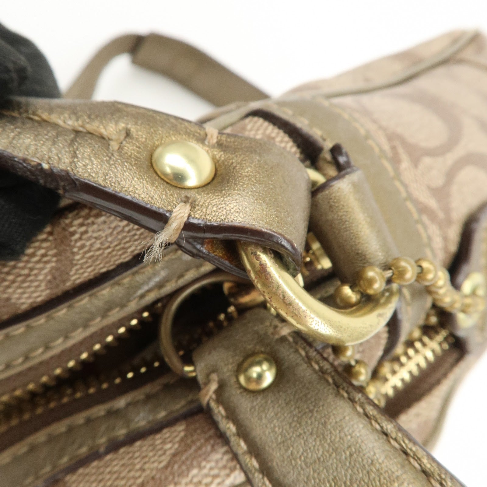 COACH Set of 3 Shoulder Bag Hand Bag Blue Brown