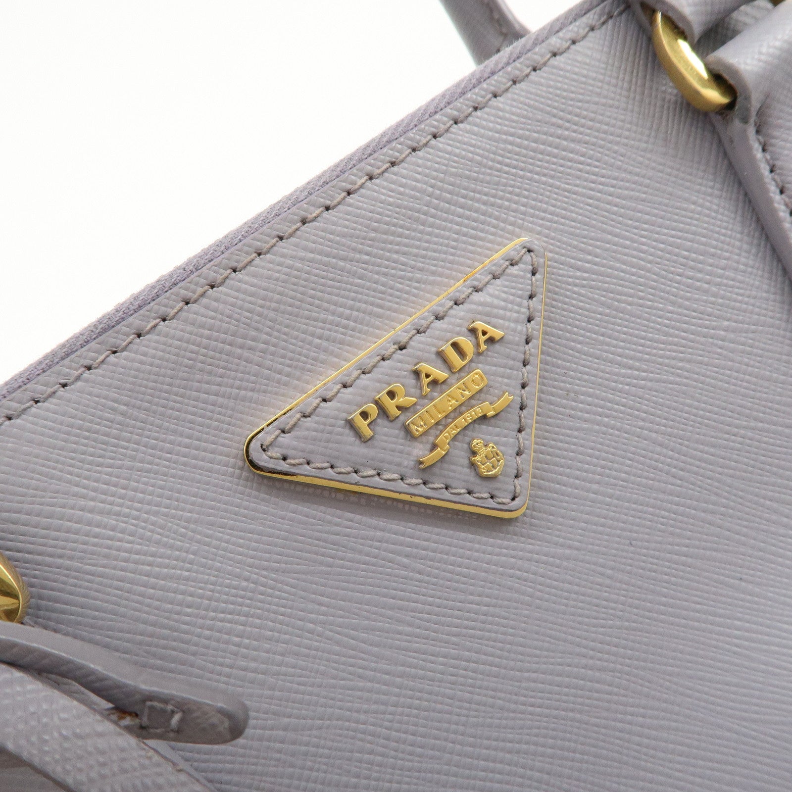 PRADA Traingle Logo Galleria 2Way Shoulder Hand Bag Lavender 1BA863