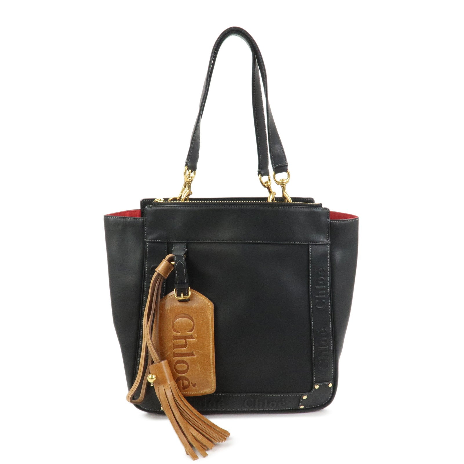 Chloe Eden Leather Tote Bag Shoulder Bag Hand Bag Black