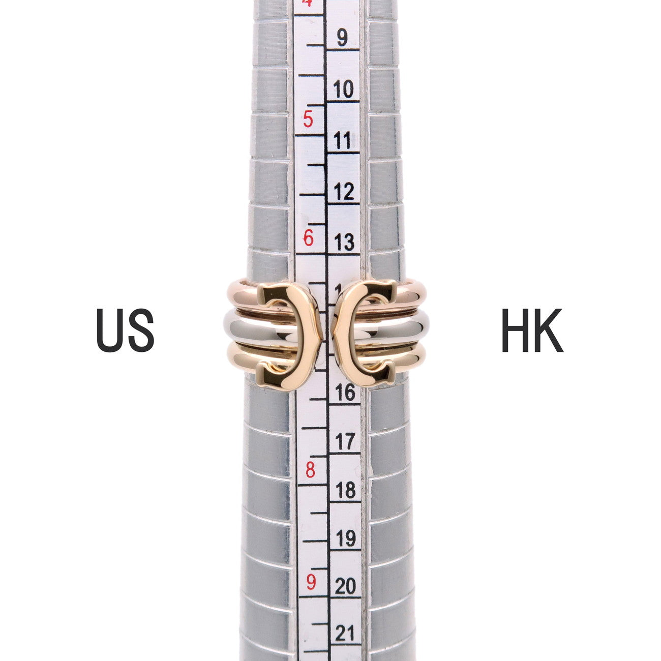 Cartier 2C Trinity Ring K18 750YG/WG/PG Gold #53 US7 EU53 HK15