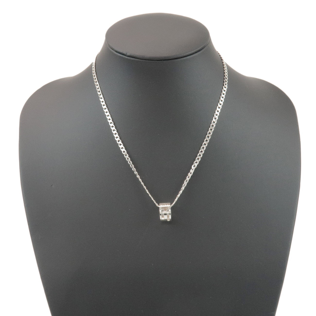 GUCCI Logo Cut Out G Necklace SV925 Silver 223351