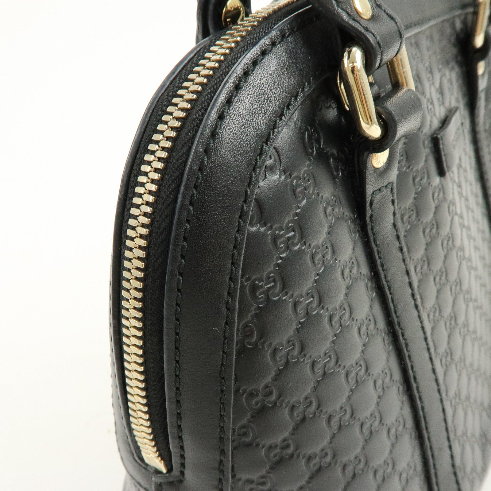 GUCCI Microguccissima Leather 2Way Bag Hand Bag Black 449654