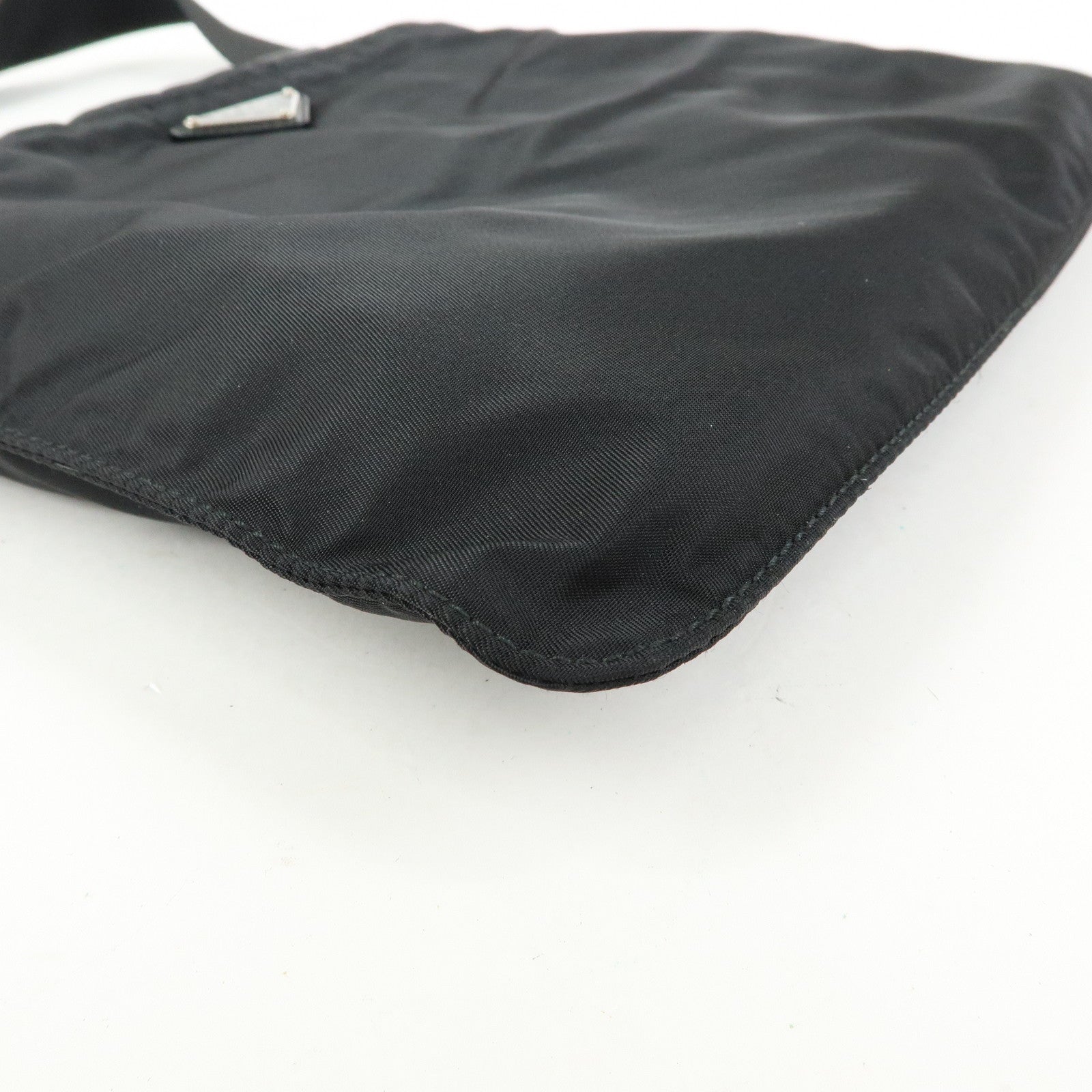 PRADA Triangle Logo Nylon Leather Shoulder Bag Crossbody Bag 2VH118