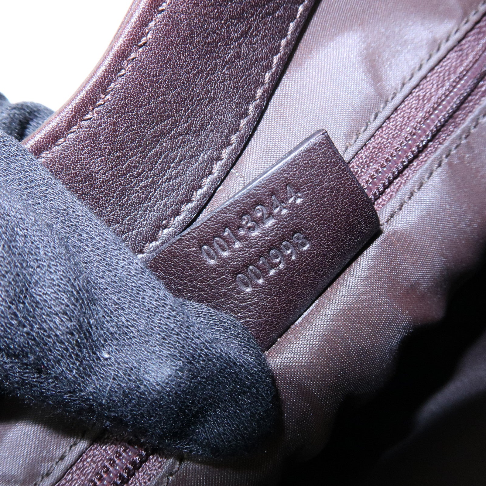 GUCCI Bamboo Leather Shoulder Bag Hand Bag Dark Brown 001・3244