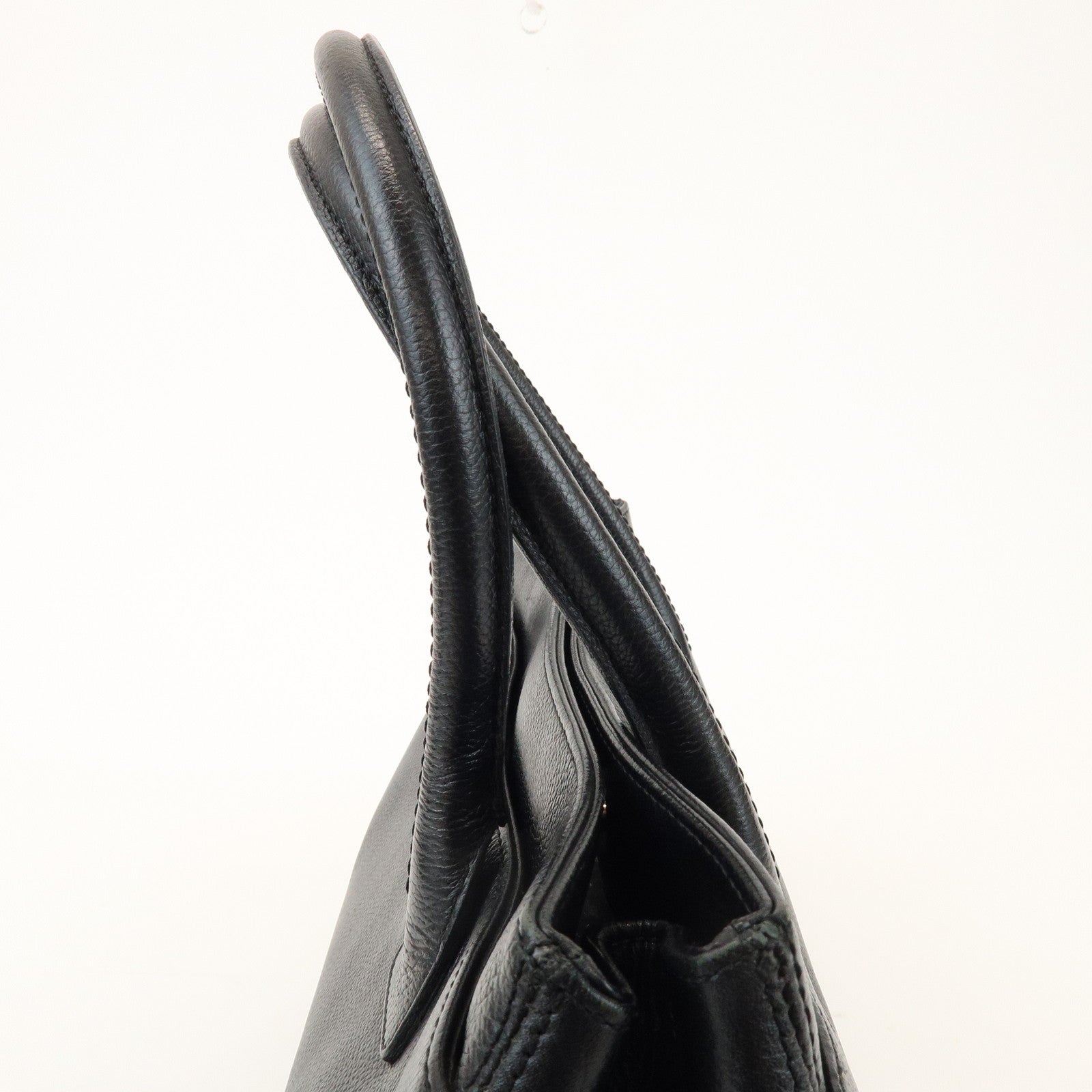CHANEL 2.55 Calf Leather Executive Tote Bag Hand Bag Black