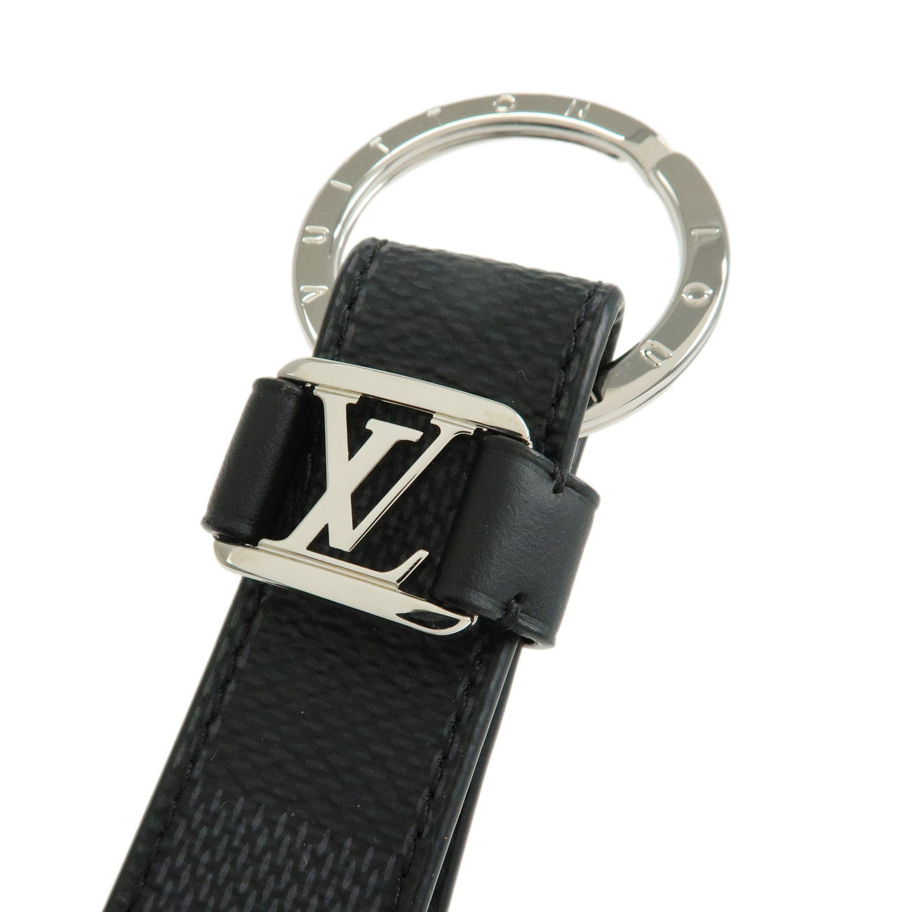 Louis Vuitton Damier Graphite Dragonne Key Chain Bag Charm M62706