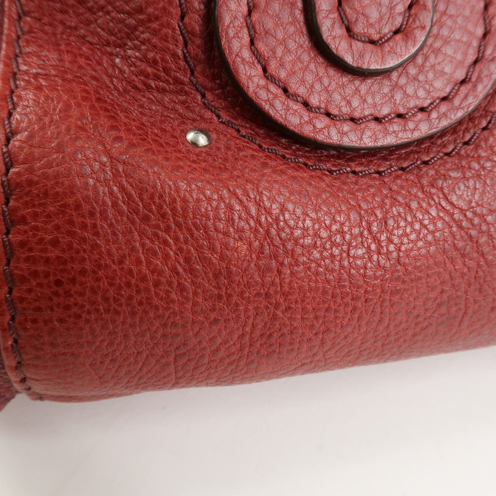 Chloe Paddington Leather Hand Bag Shoulder Bag Red