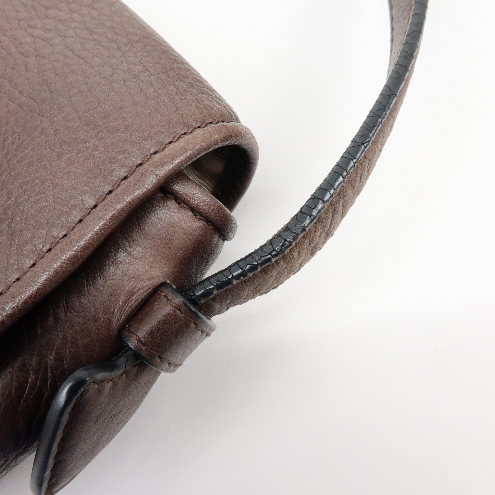 LOEWE Heritage Leather Shoulder Bag Crossbody Bag Dark Brown