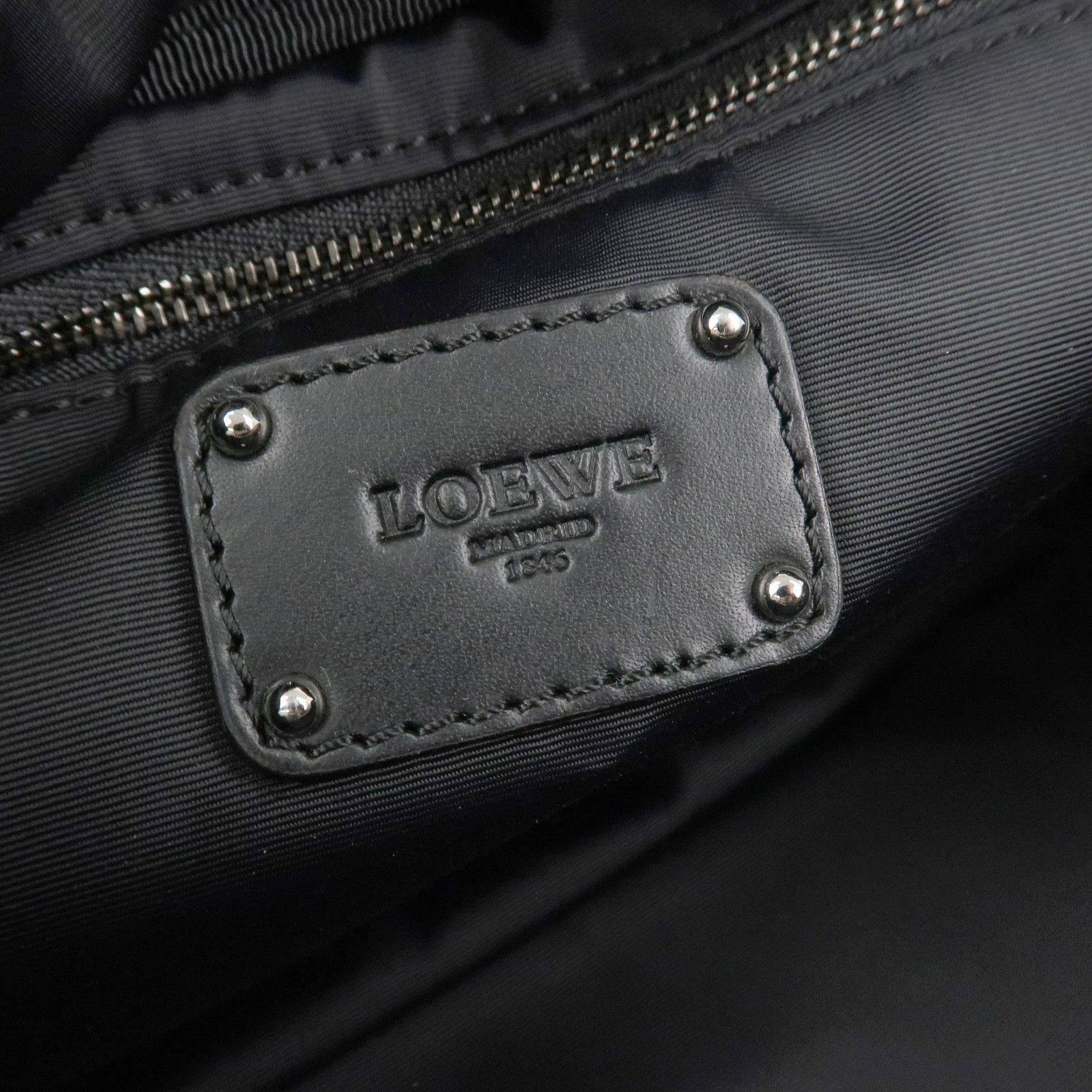 LOEWE Rola 26 Calf Skin Hand Bag Boston Bag Gold Black