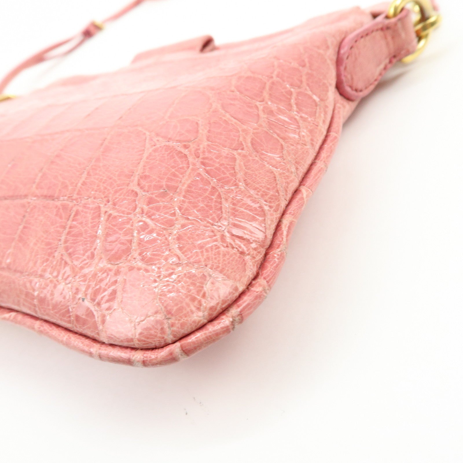 MIU MIU Embossed Leather Shoulder Bag Crossbody Bag Pink