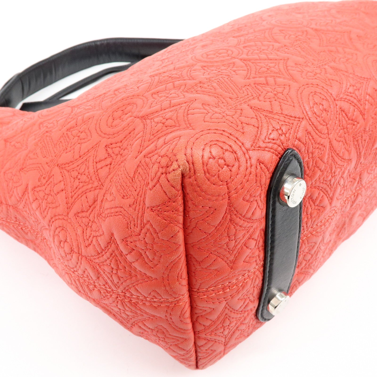 Louis Vuitton Monogram Antheia Leather Shoulder Bag Red Black