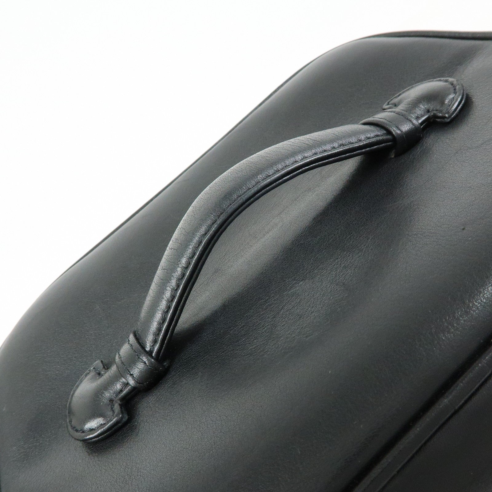 CHANEL Bicolore COCO Mark Lamb Skin Cosmetic Case Black A01618