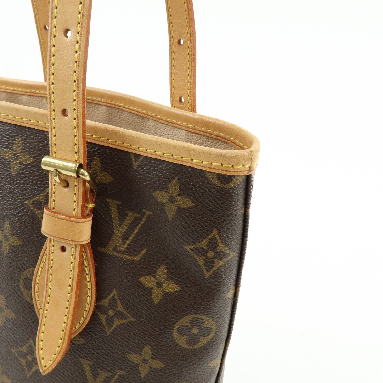 Louis Vuitton Monogram Canvas Bucket PM Hand Bag Brown M42238